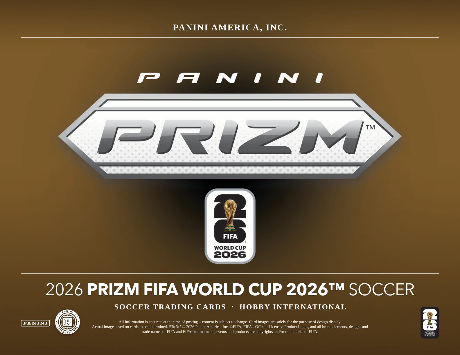 2026 Panini Prizm FIFA World Cup Soccer Hobby International Box