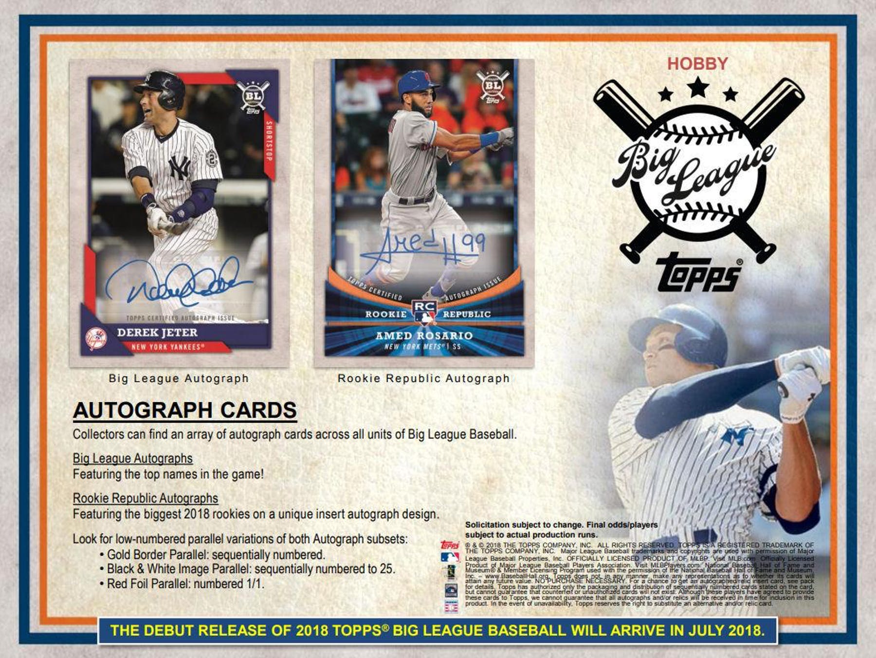 [Checklist] 2018 탑스 빅리그 베이스볼 (Topps Big League Baseball) HOBBY KOREA