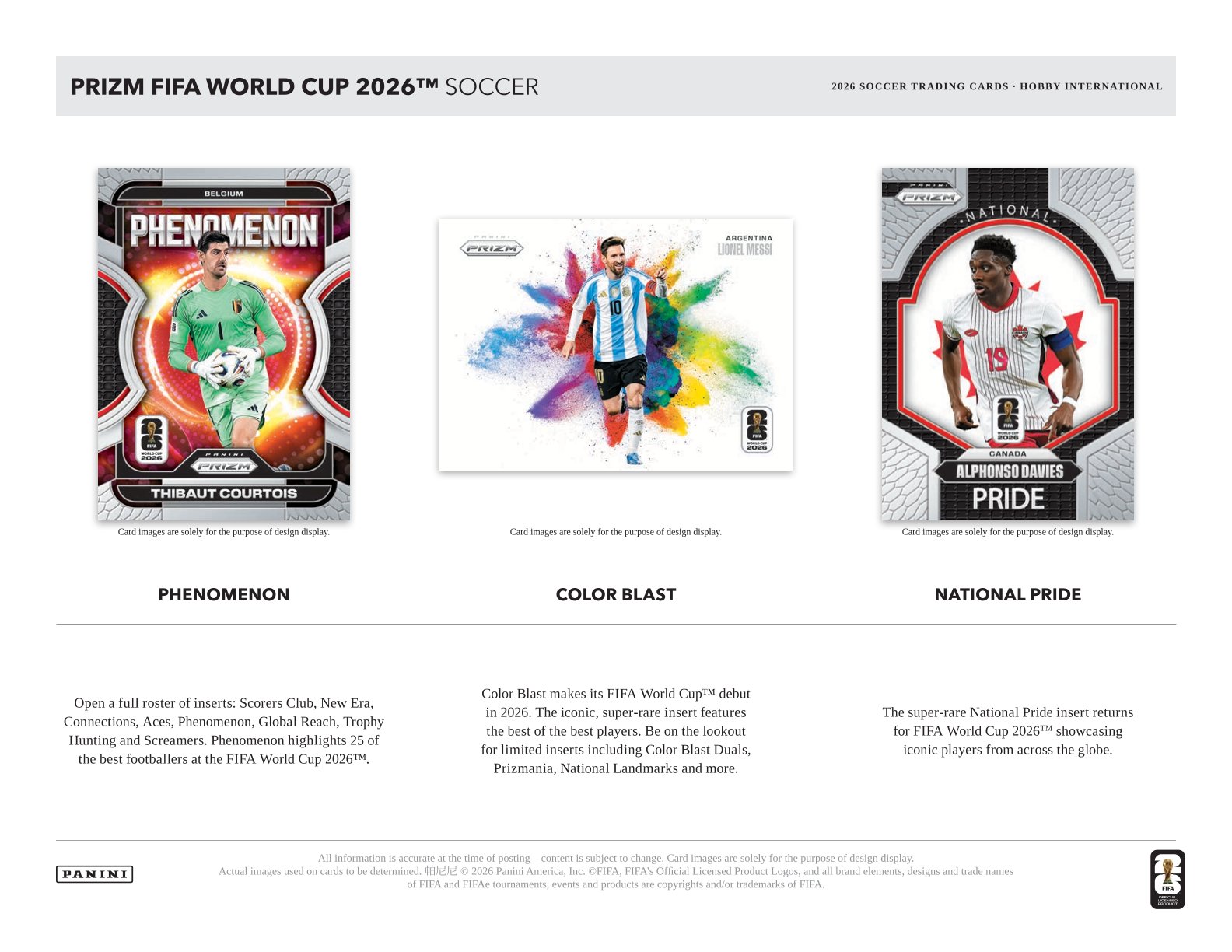 2026 Panini Prizm FIFA World Cup Soccer Hobby International Box