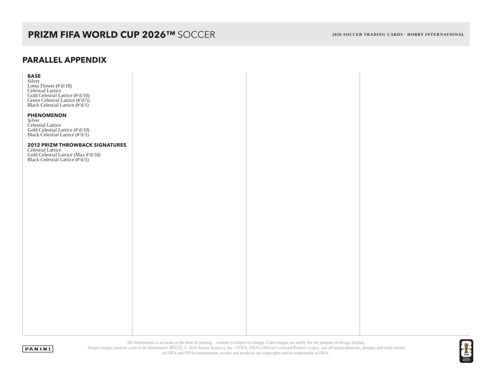 2026 Panini Prizm FIFA World Cup Soccer Hobby International Box