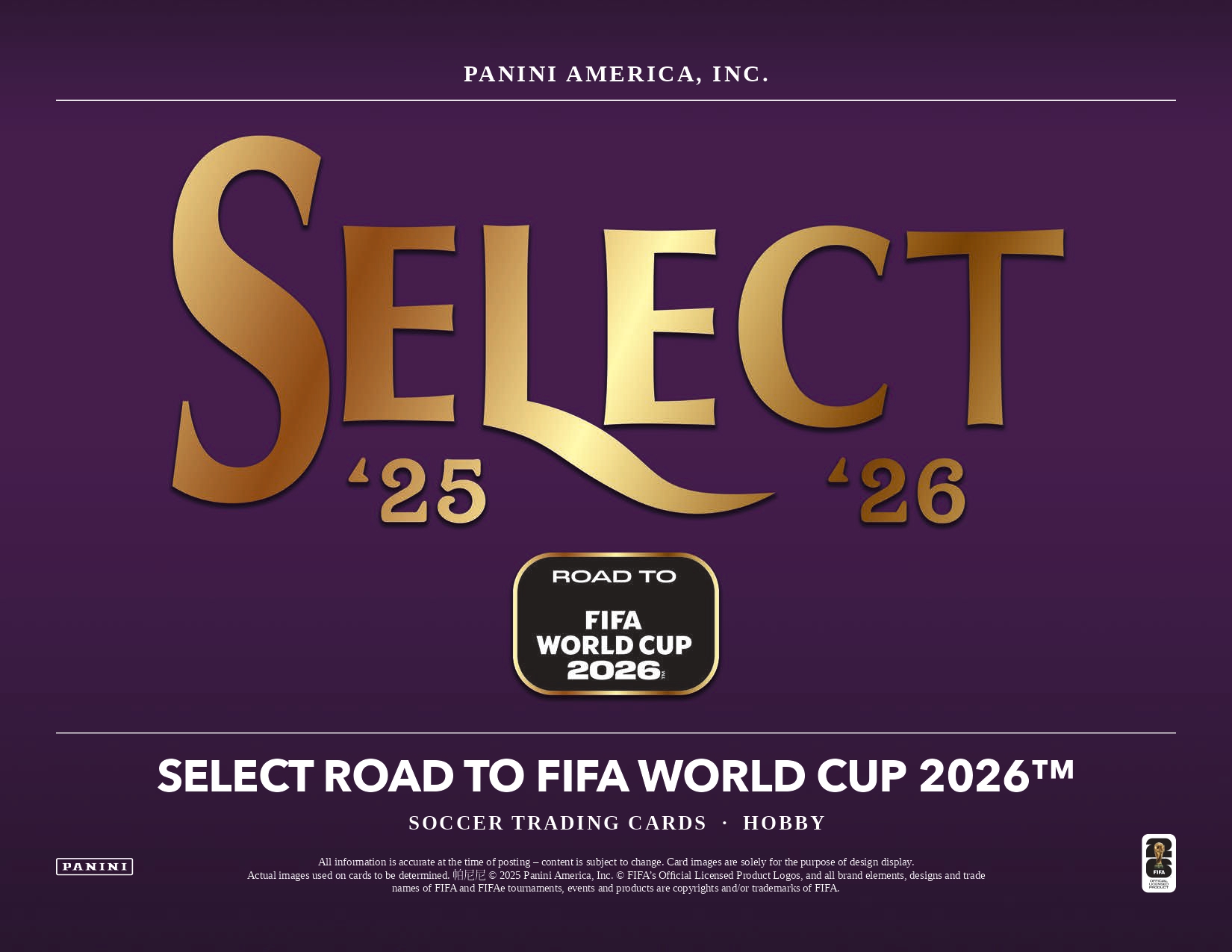 2025-26 파니니 셀렉트 로드 투 FIFA 월드컵 2026 사커 하비 박스