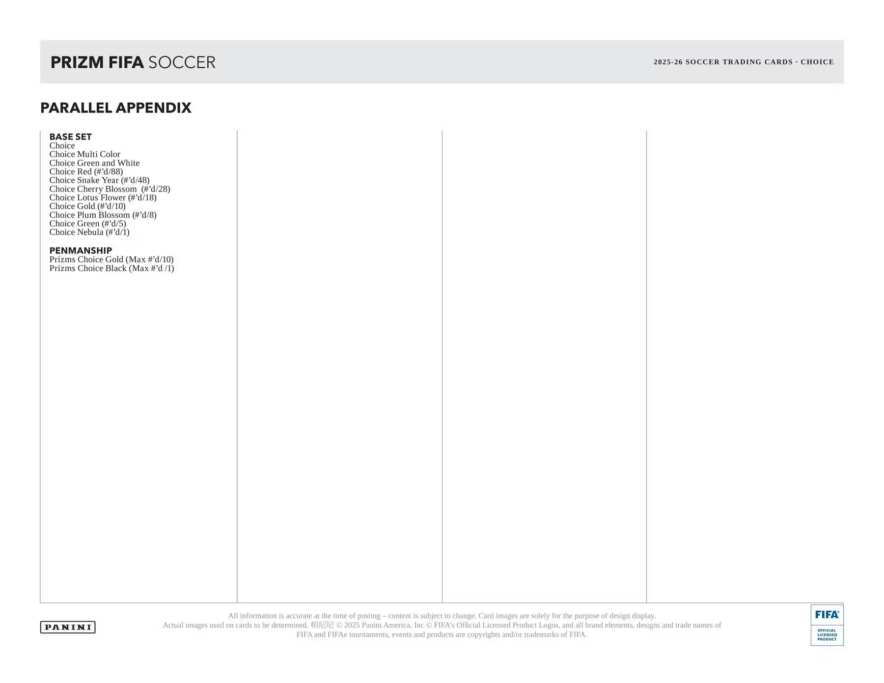 2025–26 Panini Prizm FIFA Soccer Choice Box