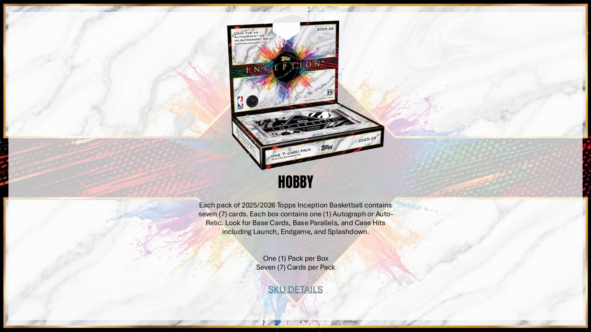 2025-26 Topps Inception Basketball Hobby Box