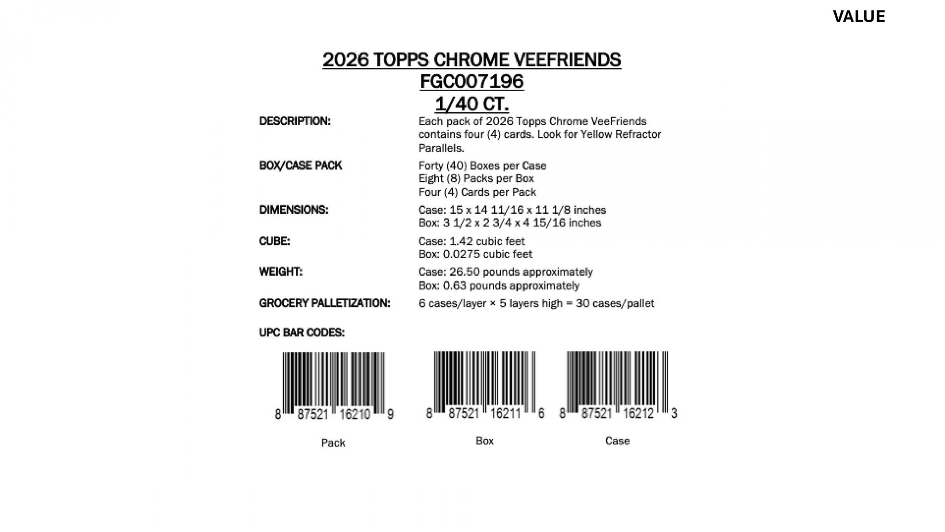 2026 Topps Chrome VeeFriends Mega Box