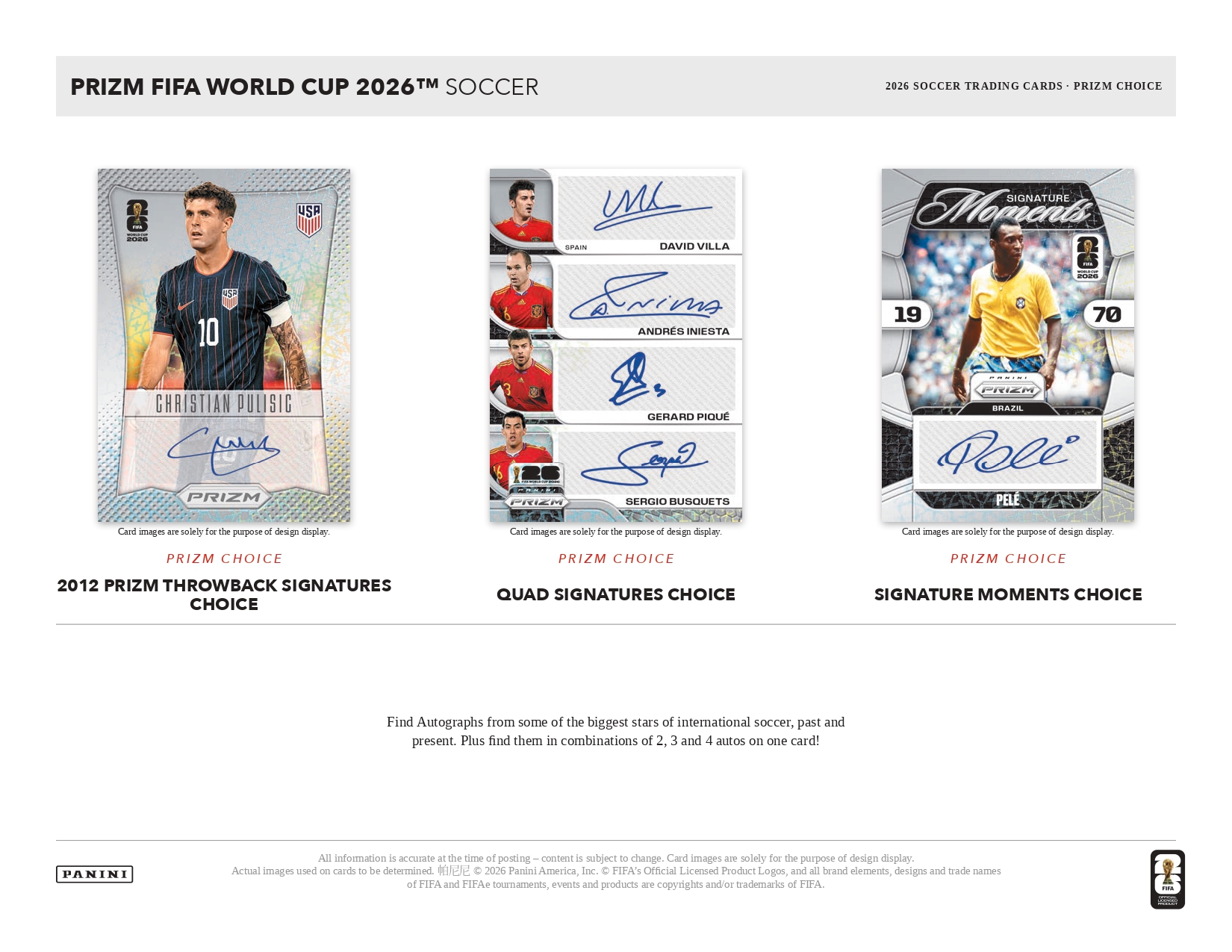 2026 Panini Prizm FIFA World Cup Soccer Choice Box