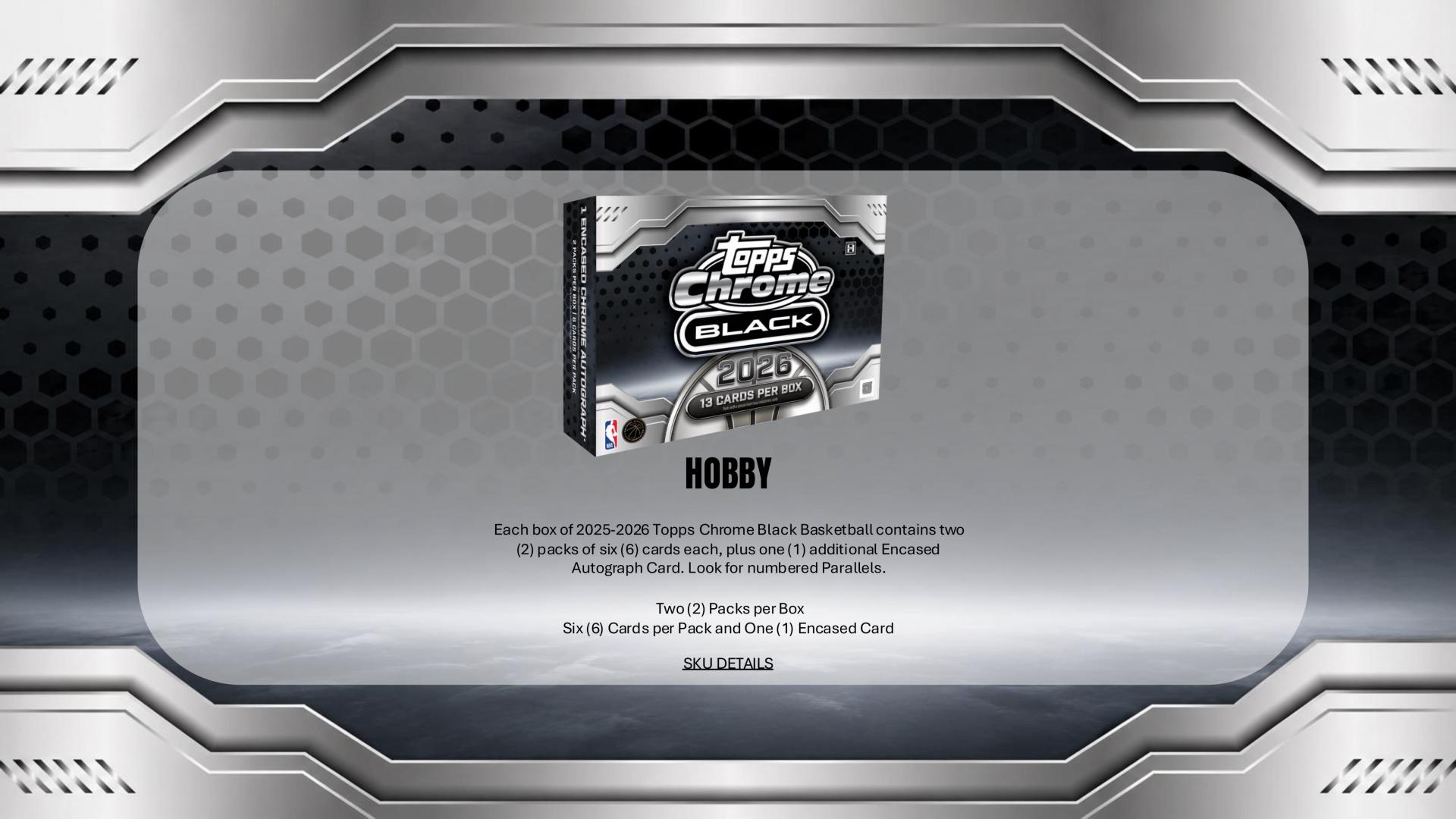 2025-26 Topps Chrome Black Basketball Hobby Box