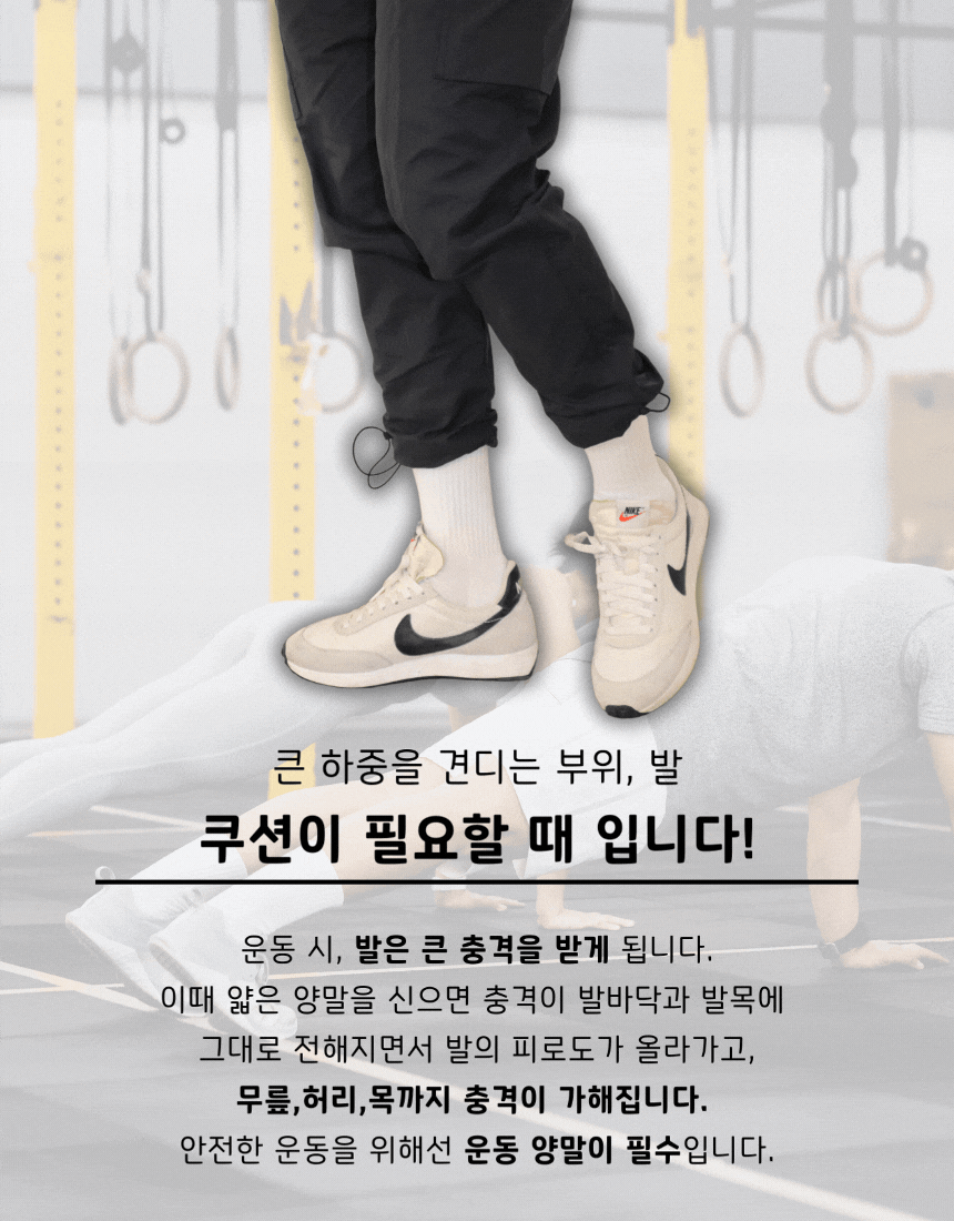 [낱개구매] 단다니 쿠션 운동양말 장목중목 - 2color