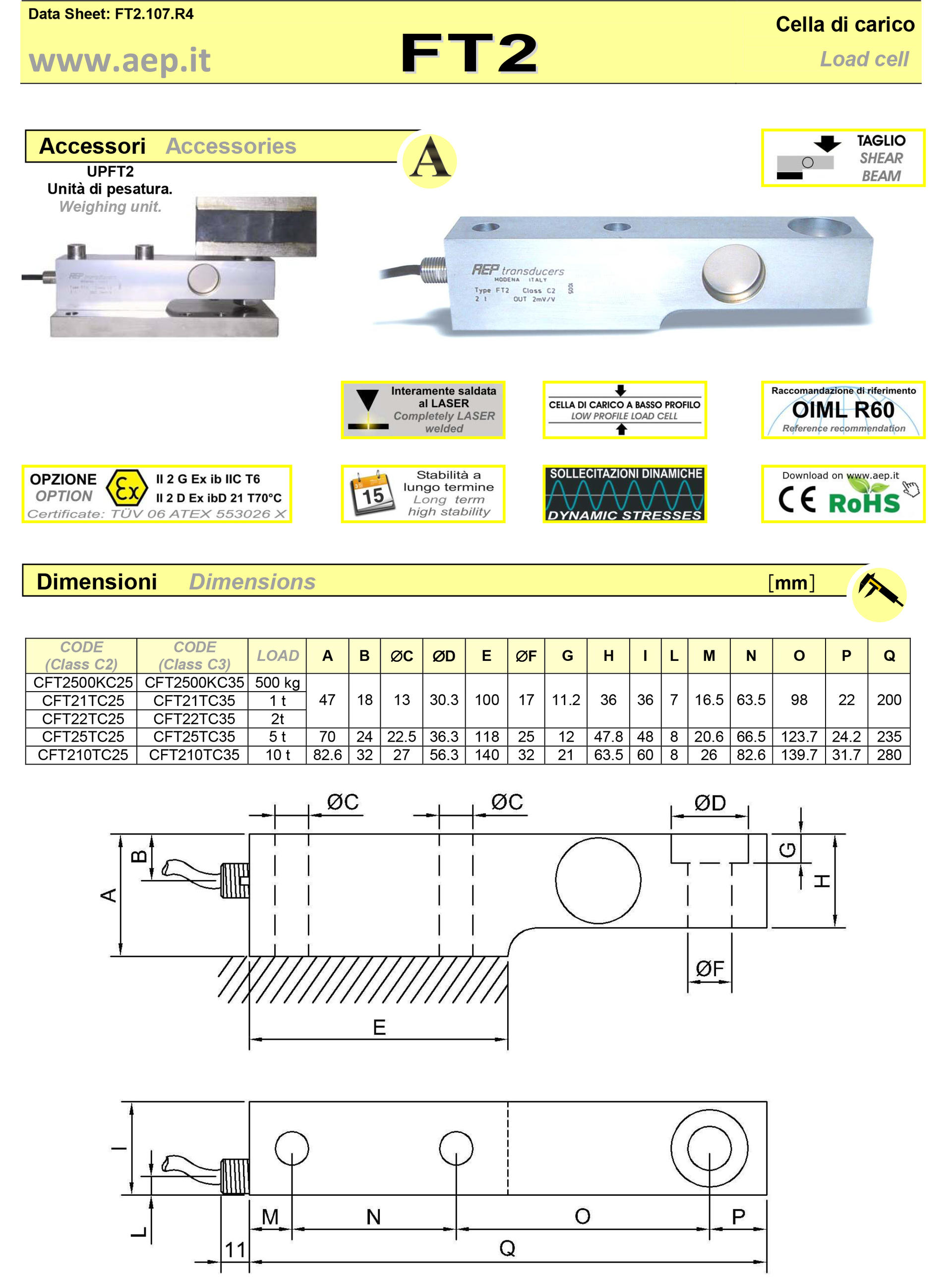 Load Cell CLS CBS C2S C2S-AMP F1 F3 FT1 FT2 FT6 TCA (All 로드 셀) 에이피 Load ...