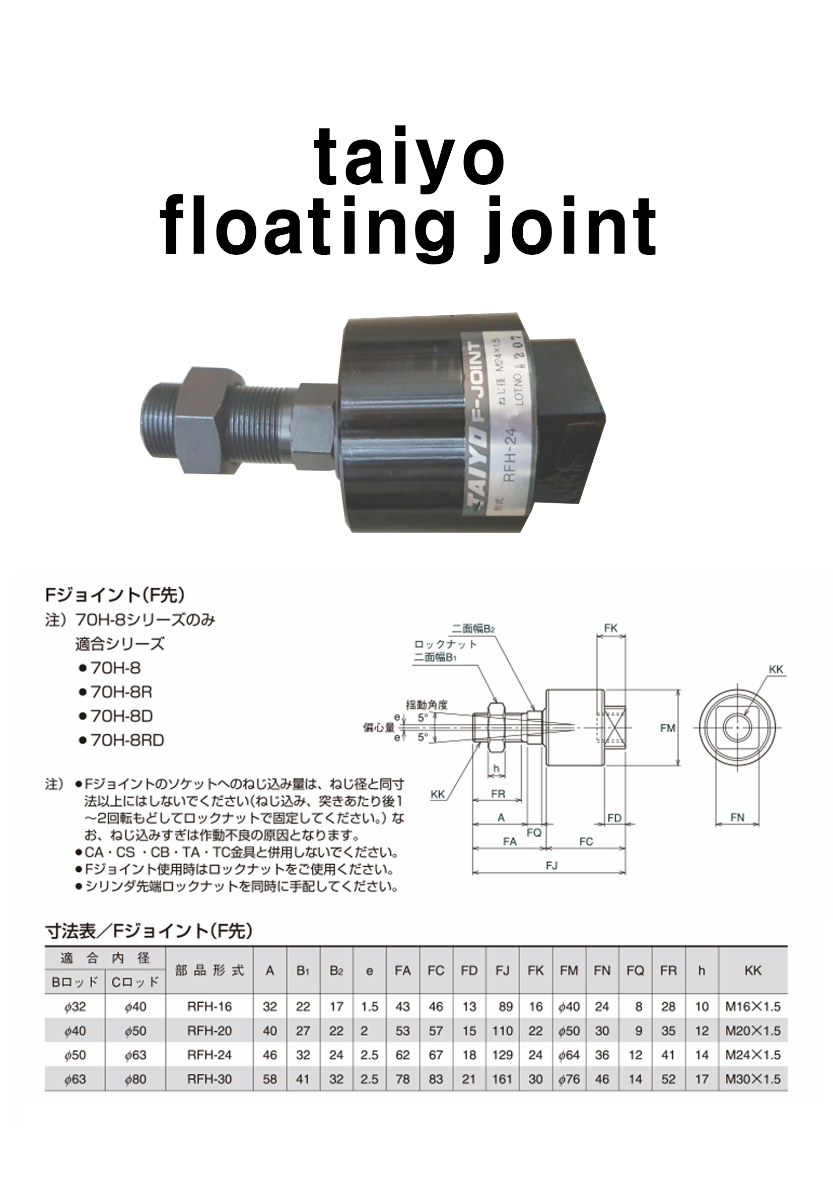 RFH Hydraulic Floating Joint 하이드로릭 플로팅 유압실린더플로팅죠인트 유압 플로팅 조인트 하이드롤릭 플로팅