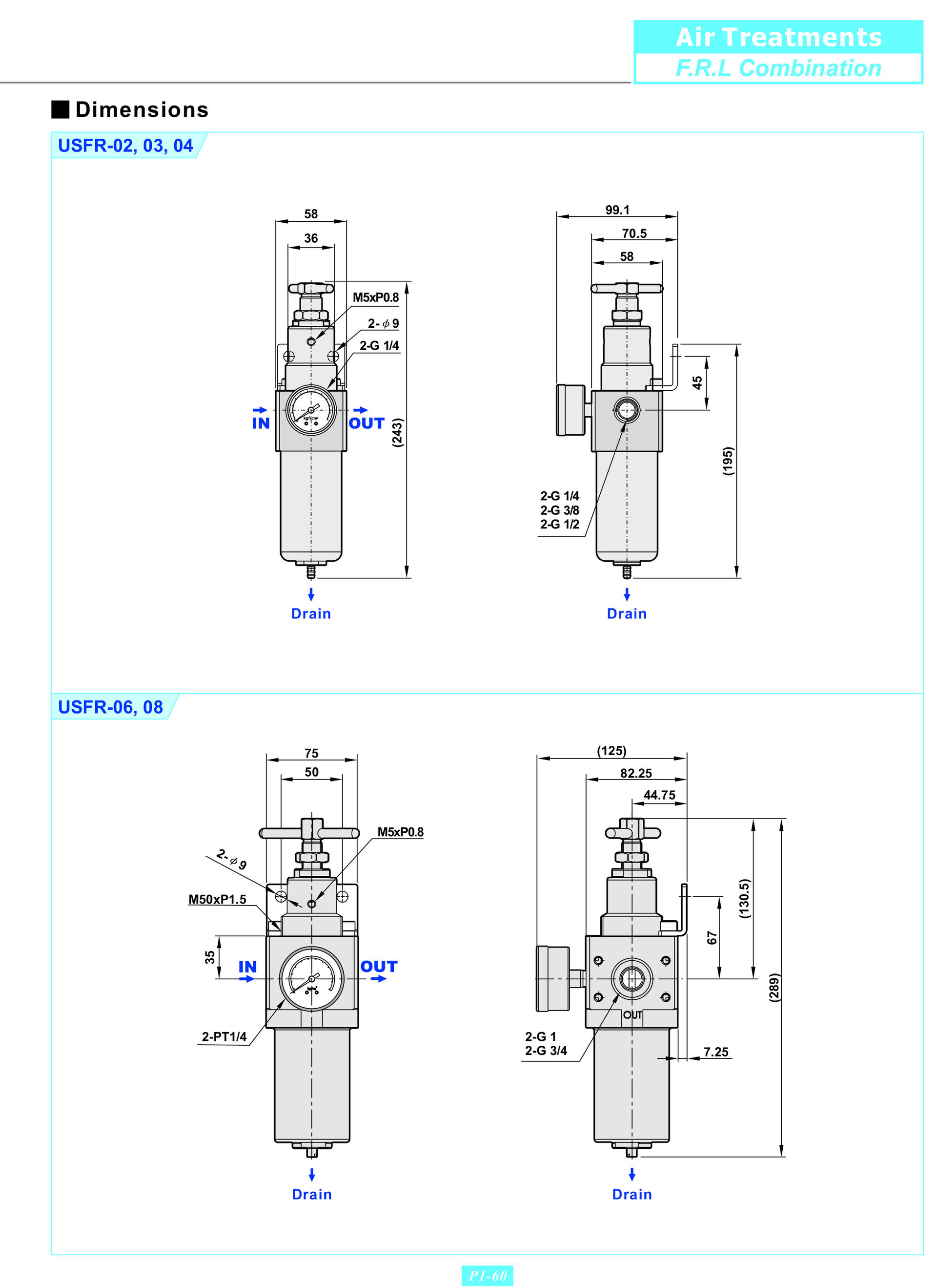 USFR-B USFR (SFR200) SUS316 stainless steel filter regulator SUS316 ...