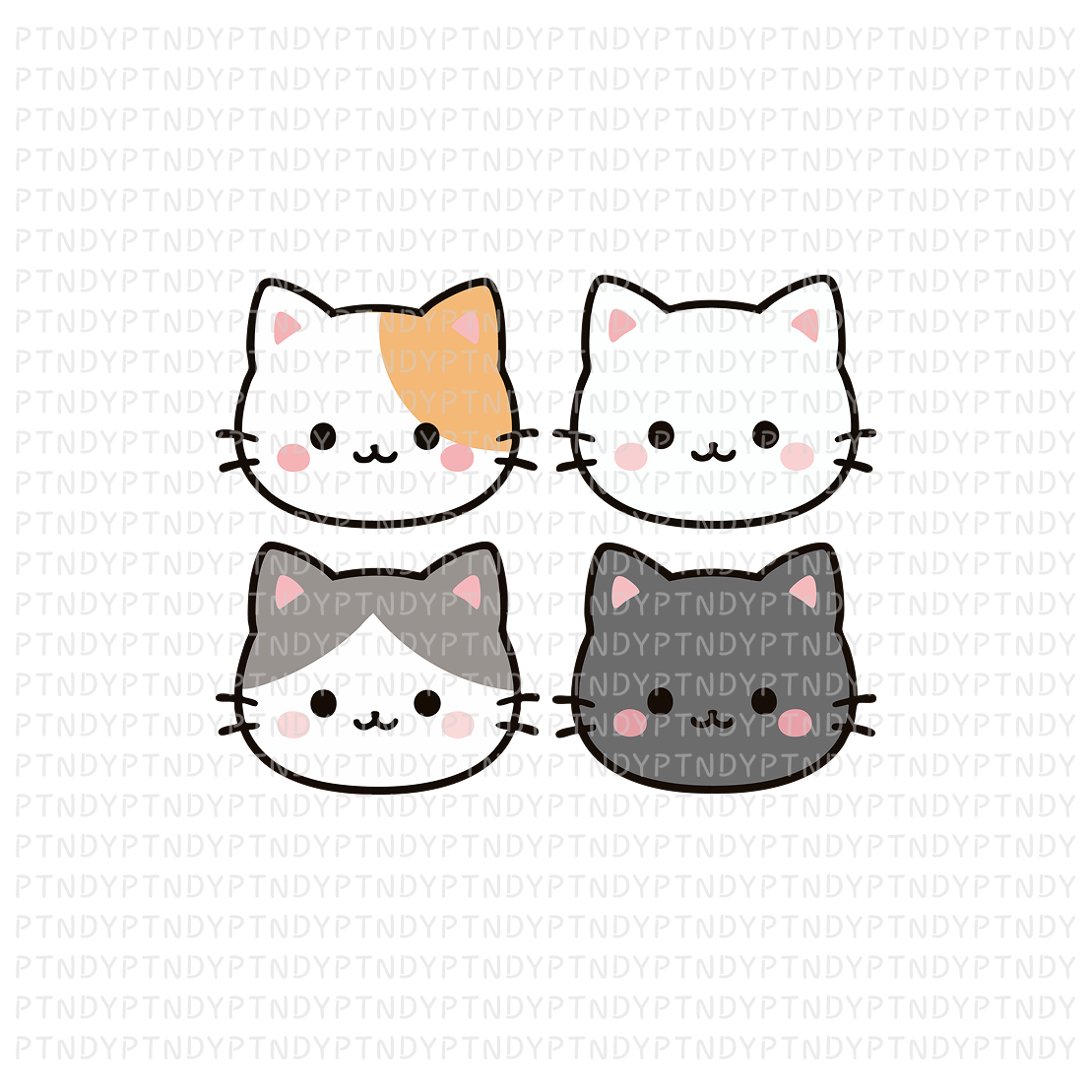 고양이 - 상업용 토퍼 레터링 문구 아이콘 도안