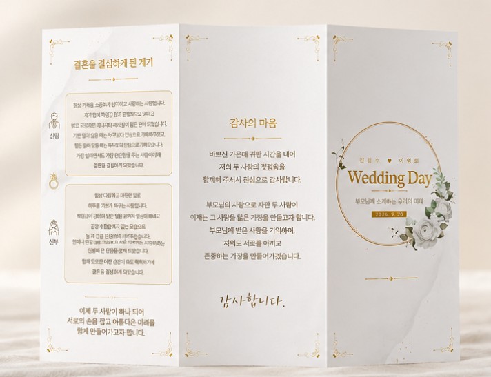 상견례 결혼계획서 결혼 준비 과정 팜플렛 종합 세트 PPT템플릿 (가로,세로버전,팜플렛,질문리스트,인쇄 및 제작 방법 안내)