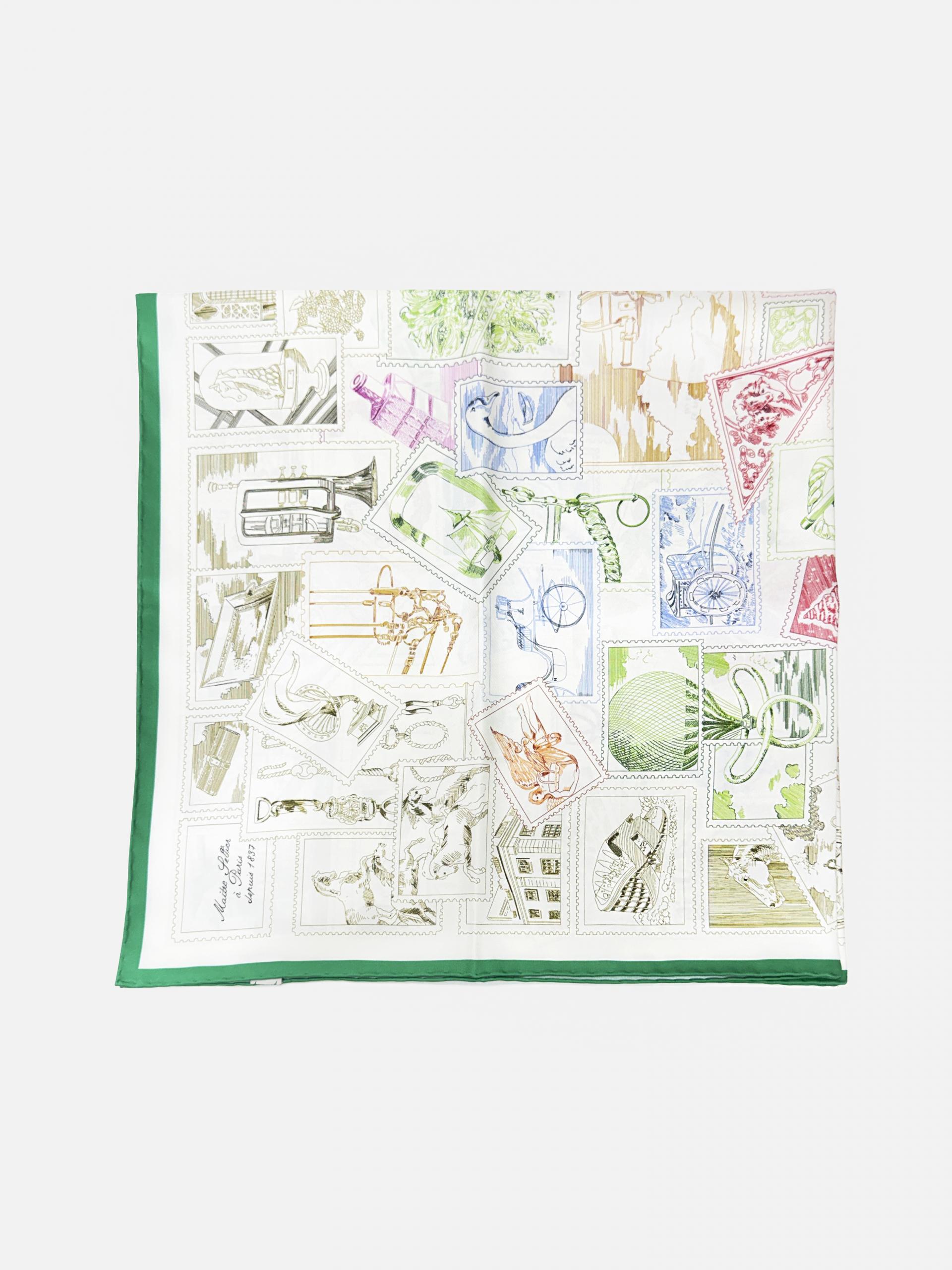 H st. stamp twill silk 핸드헤밍 실크스카프