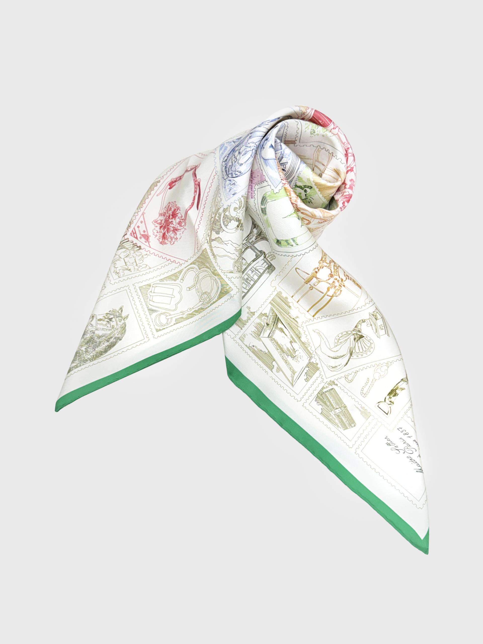 H st. stamp twill silk 핸드헤밍 실크스카프