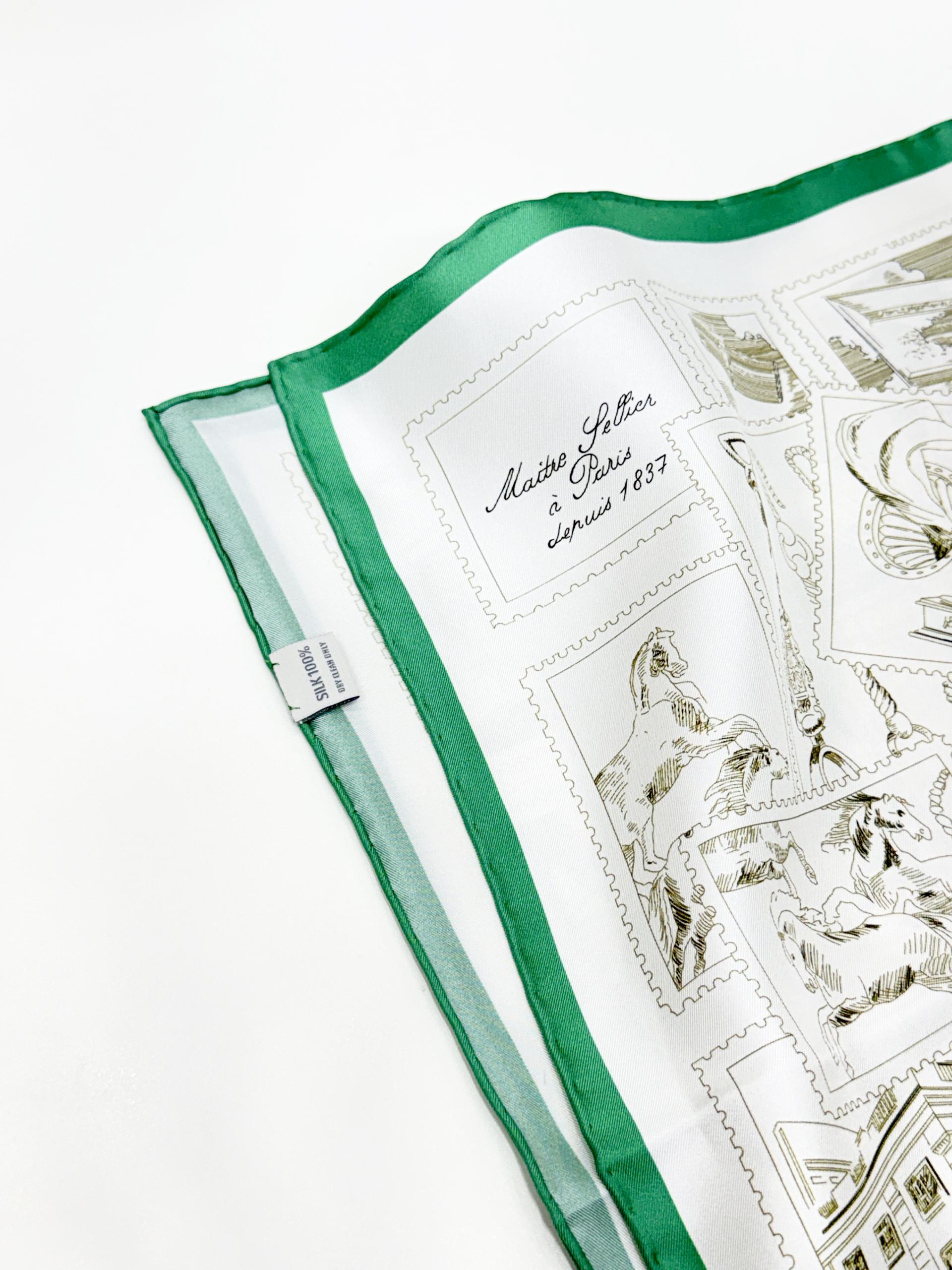 H st. stamp twill silk 핸드헤밍 실크스카프