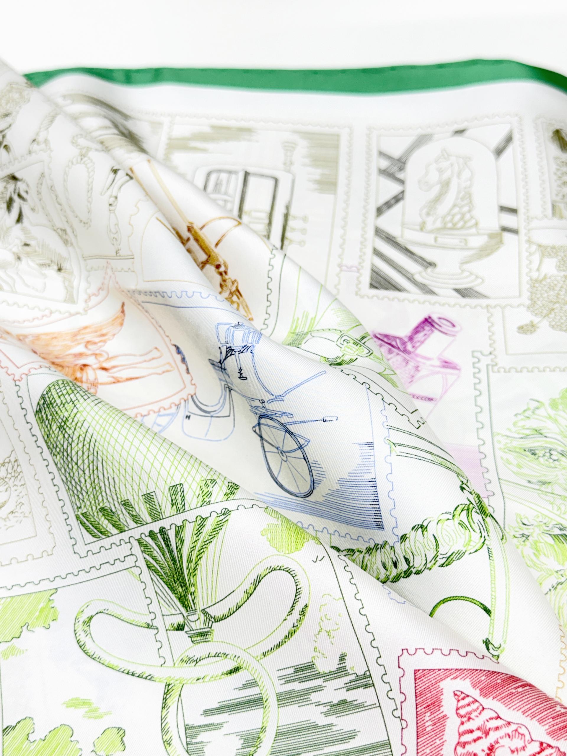 H st. stamp twill silk 핸드헤밍 실크스카프