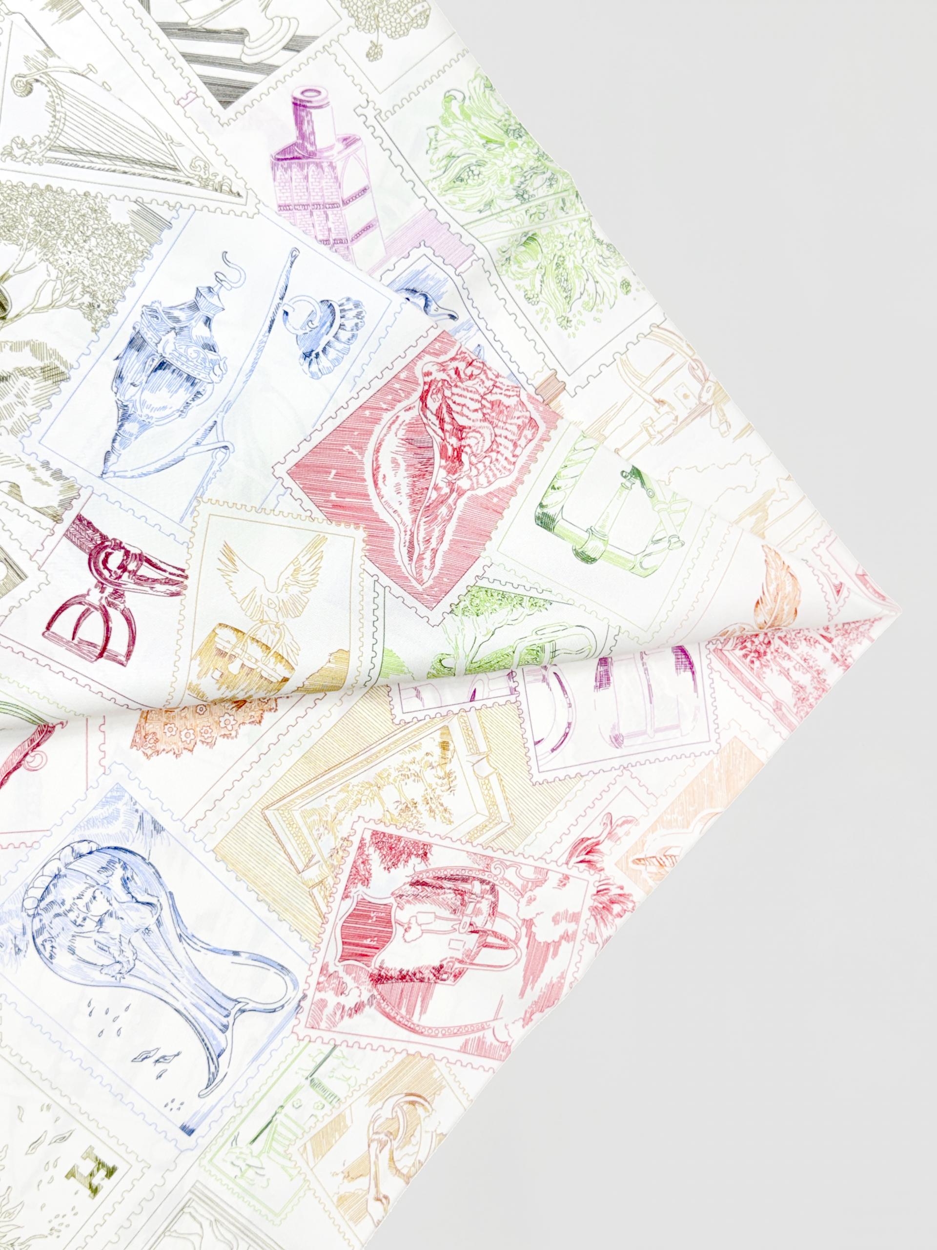 H st. stamp twill silk 핸드헤밍 실크스카프