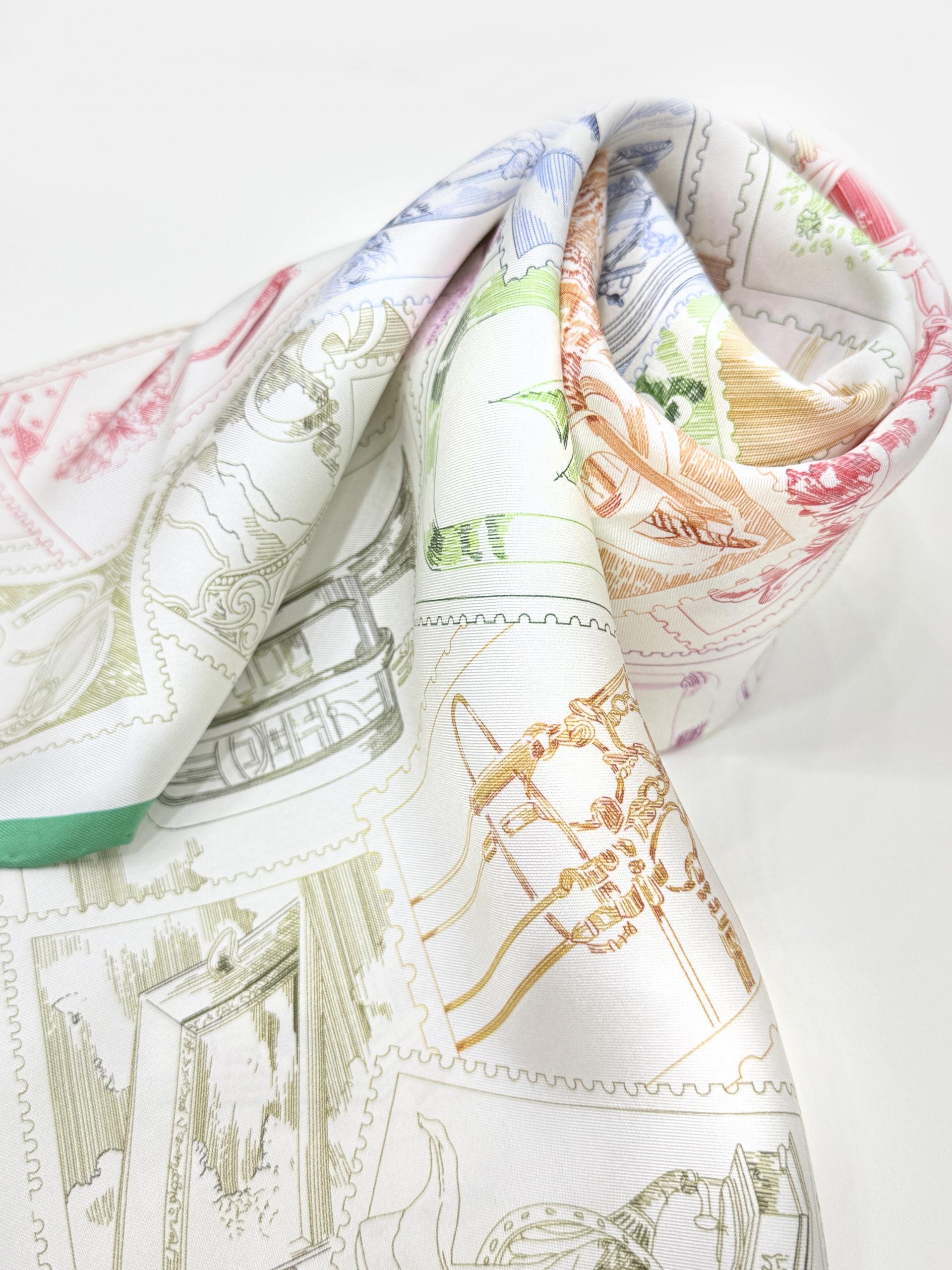 H st. stamp twill silk 핸드헤밍 실크스카프