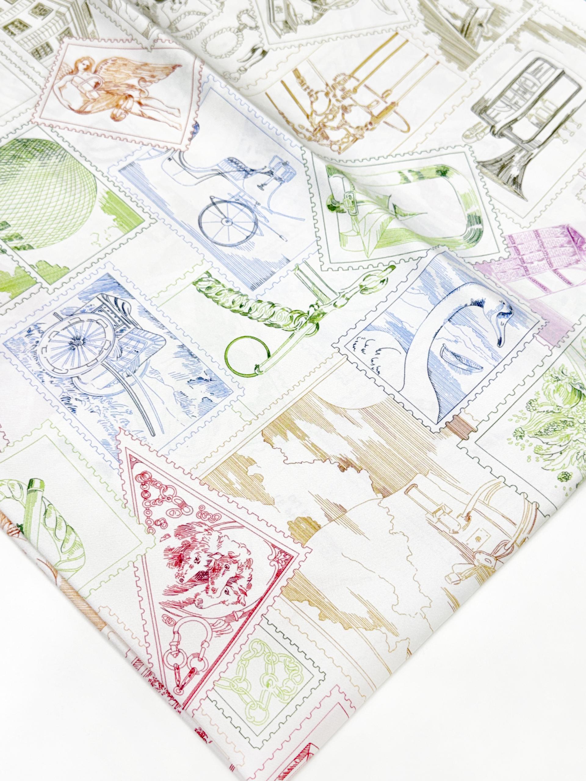 H st. stamp twill silk 핸드헤밍 실크스카프