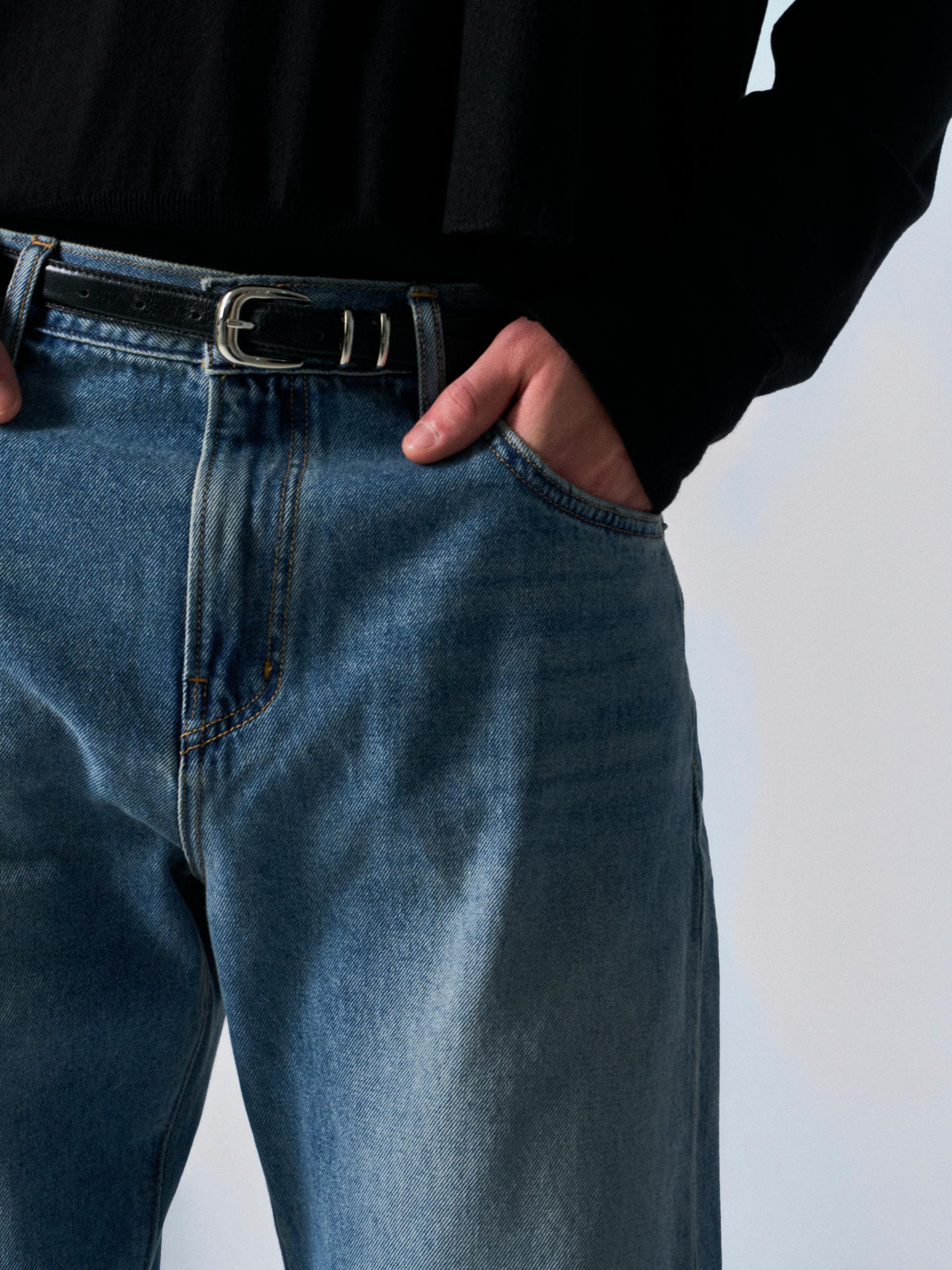 Urian wide fit jeans mid blue wash