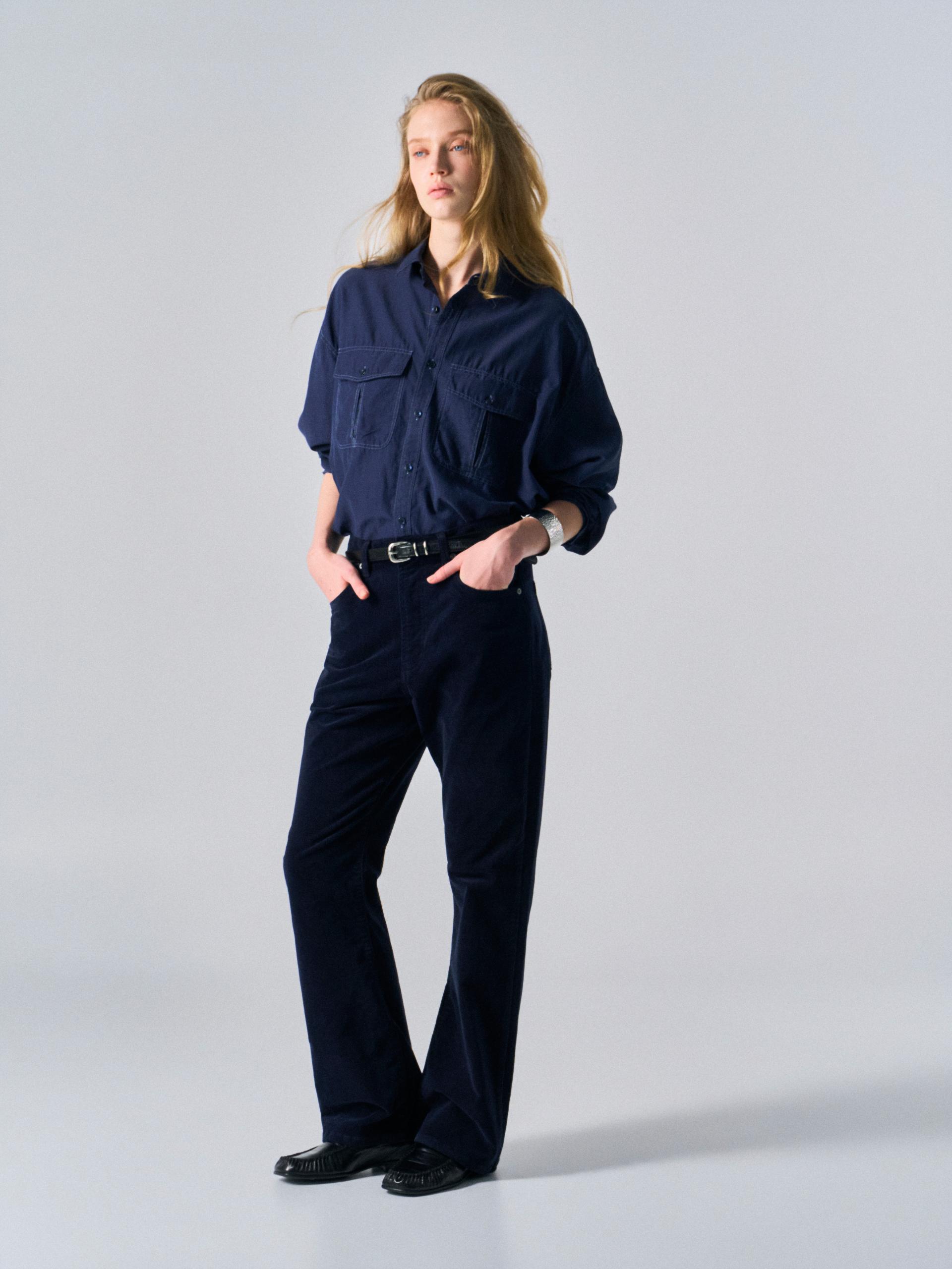 Astor silk shirt navy