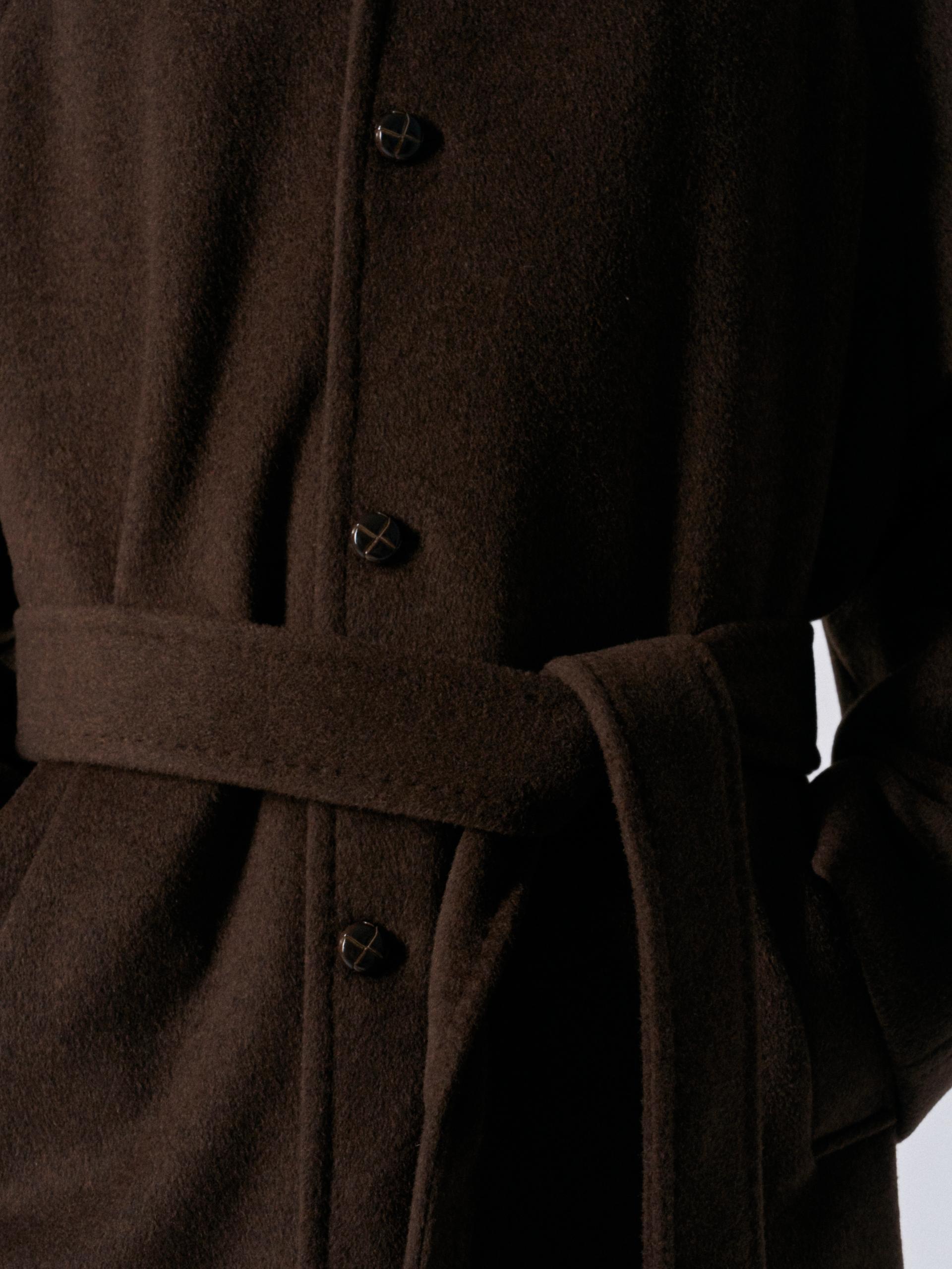 Lawton cashmere arch raglan coat cinnamon