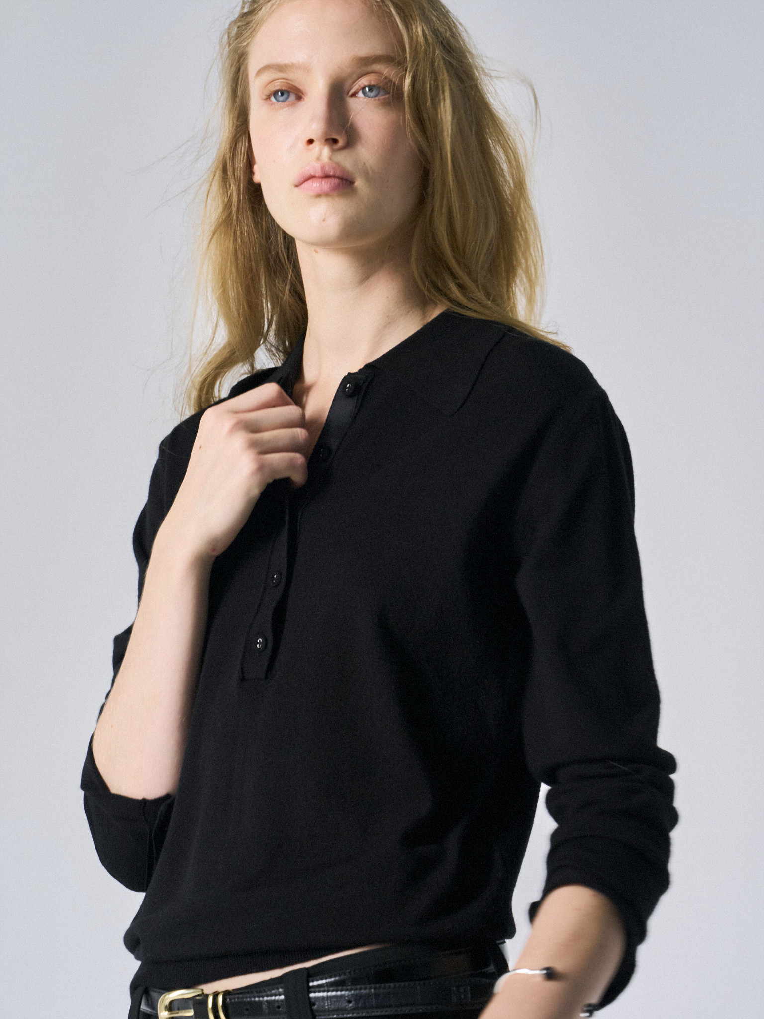 Corin contrast trim polo black