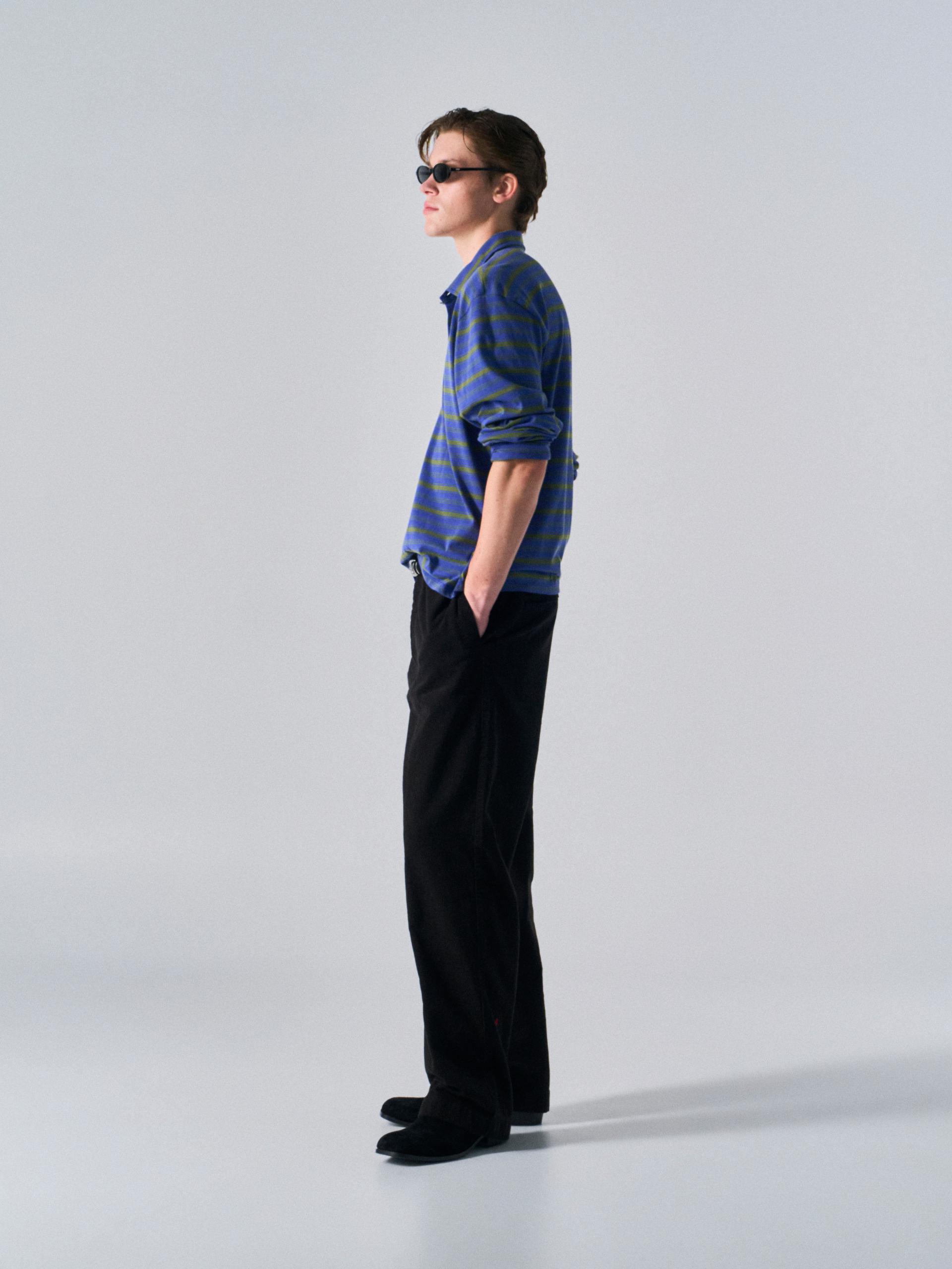 Welby washed cotton pants black