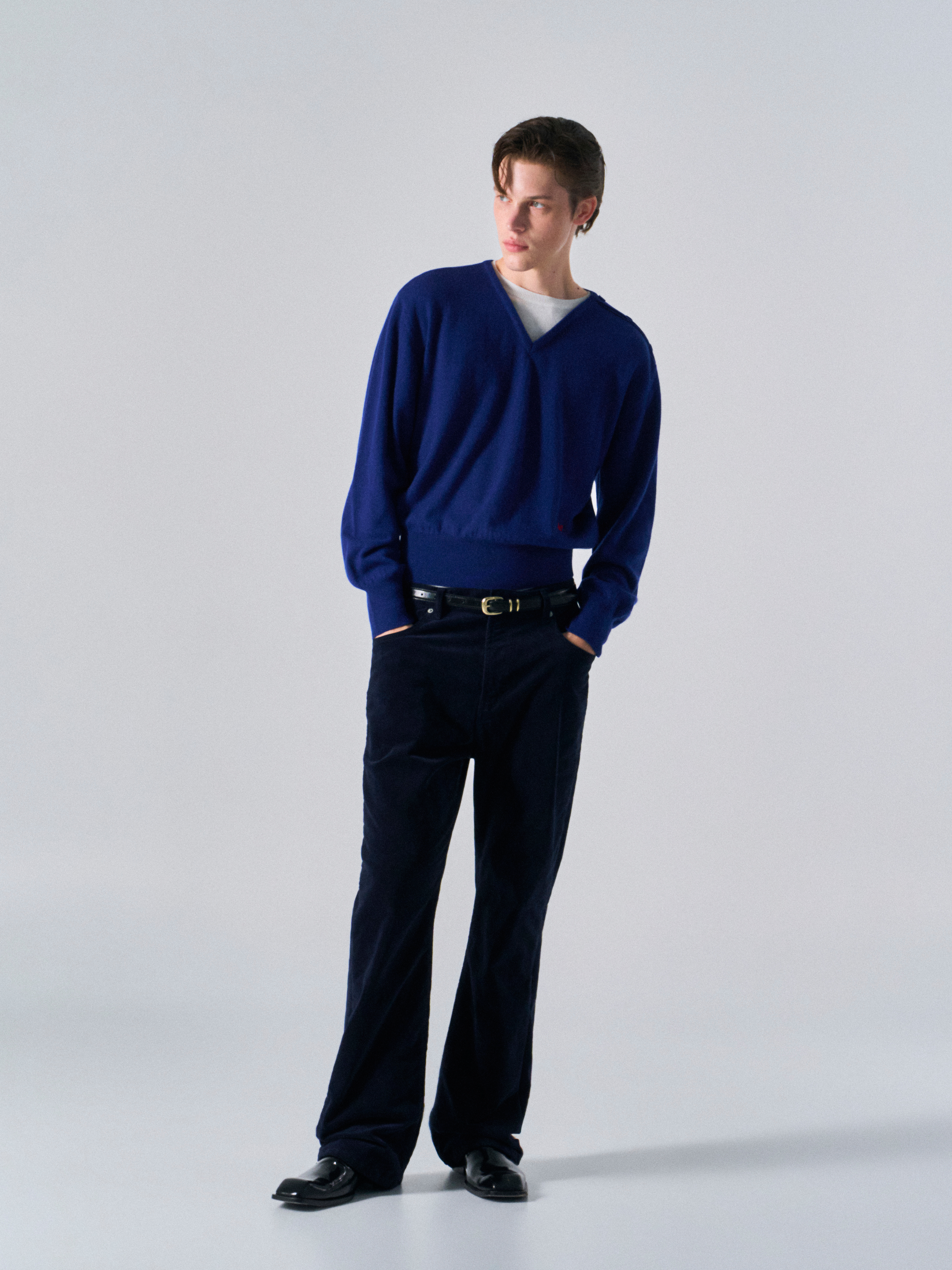 Rodd washed velvet bootcut jeans midnight