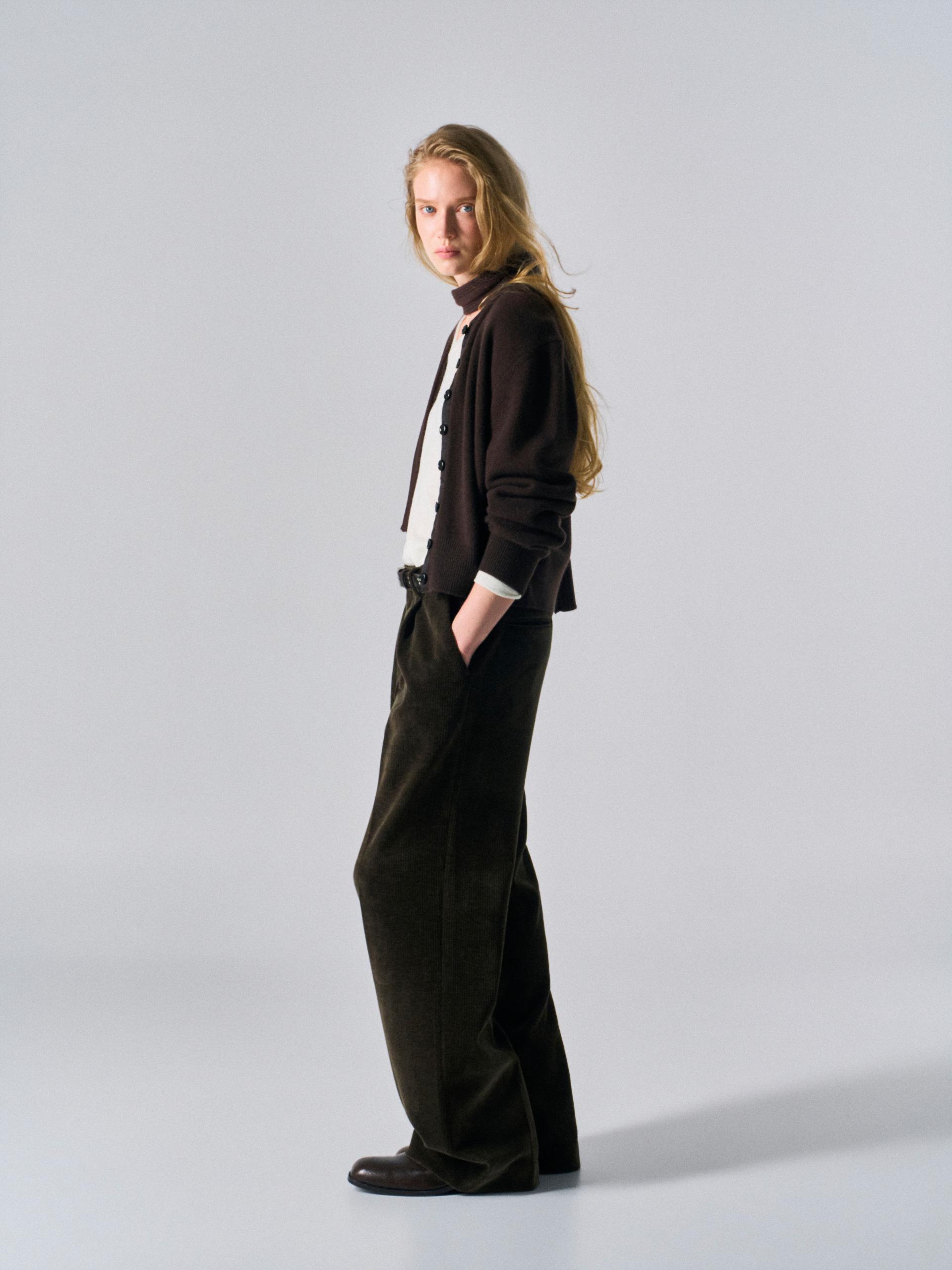 Orford pleat wide pants umber