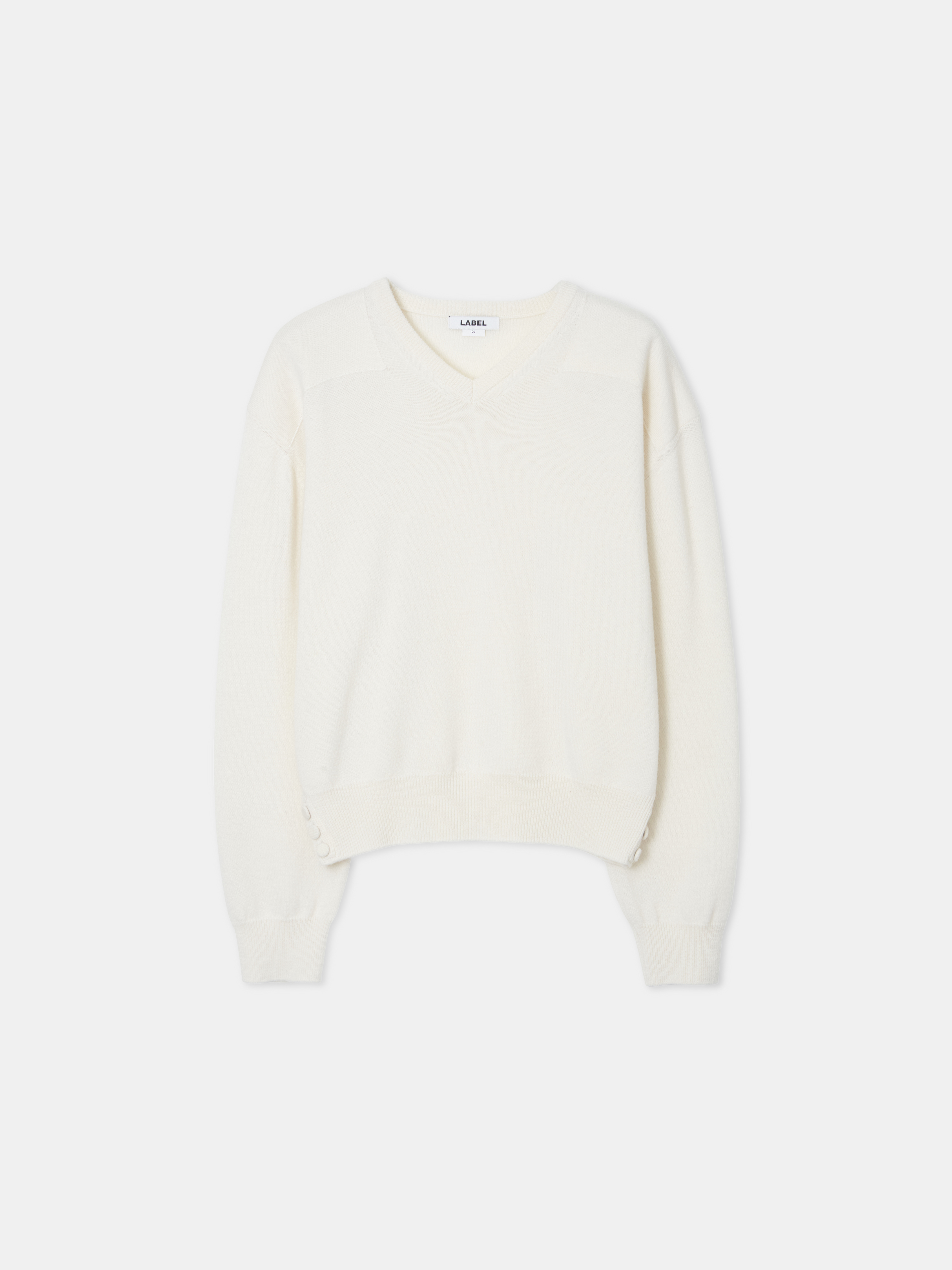 Frost paneled v-neck sweater cream