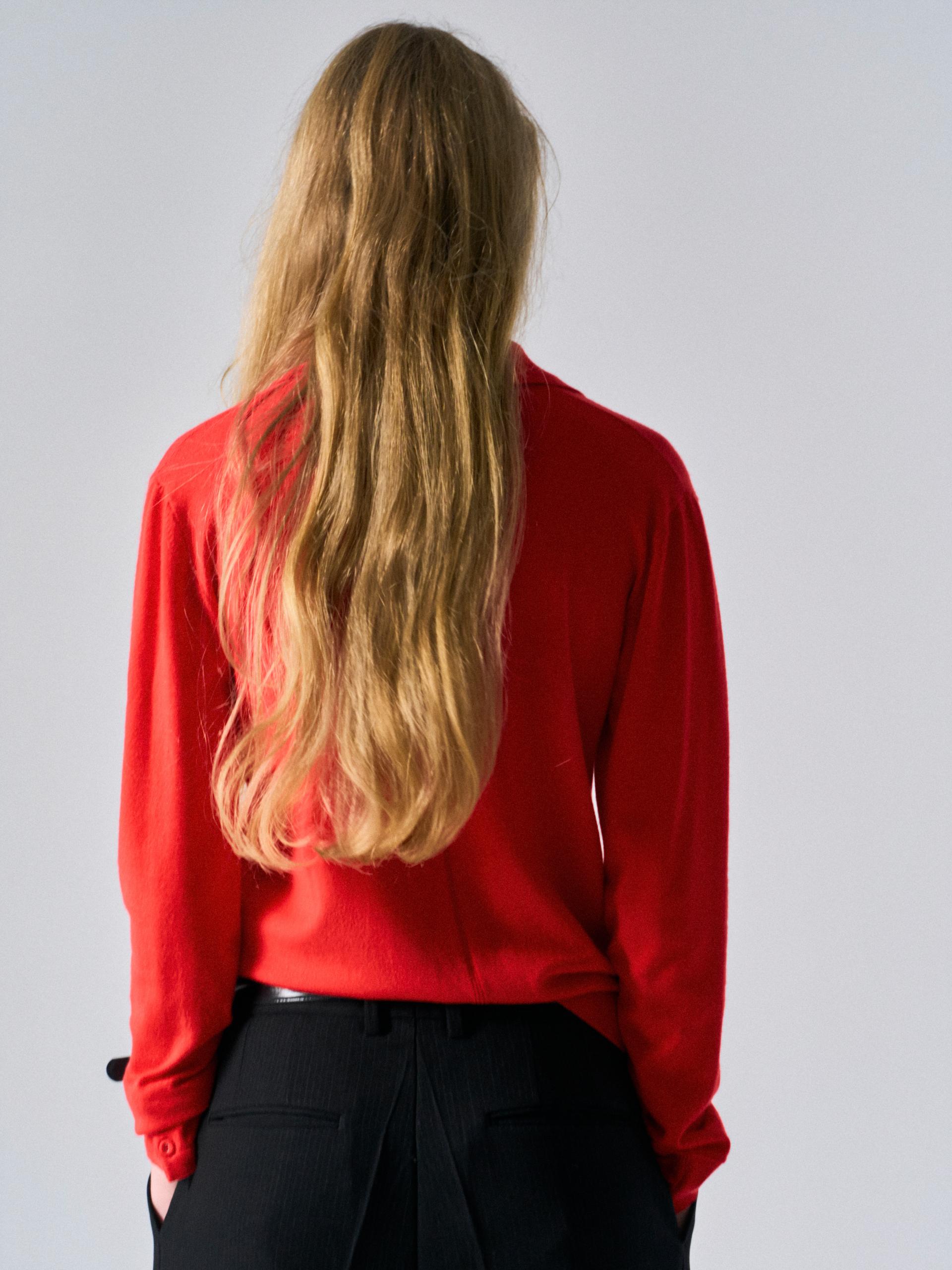 Corin contrast trim polo scarlet