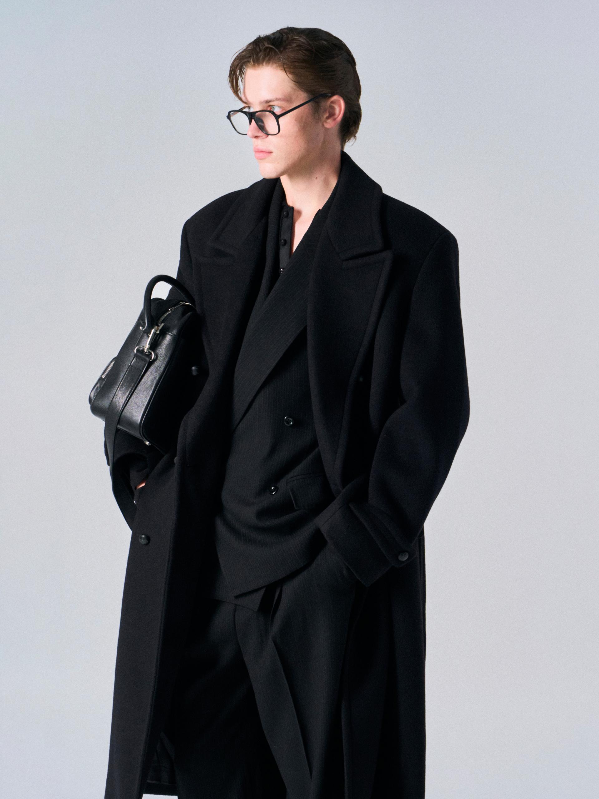 Corwin cashmere double-breasted coat black
