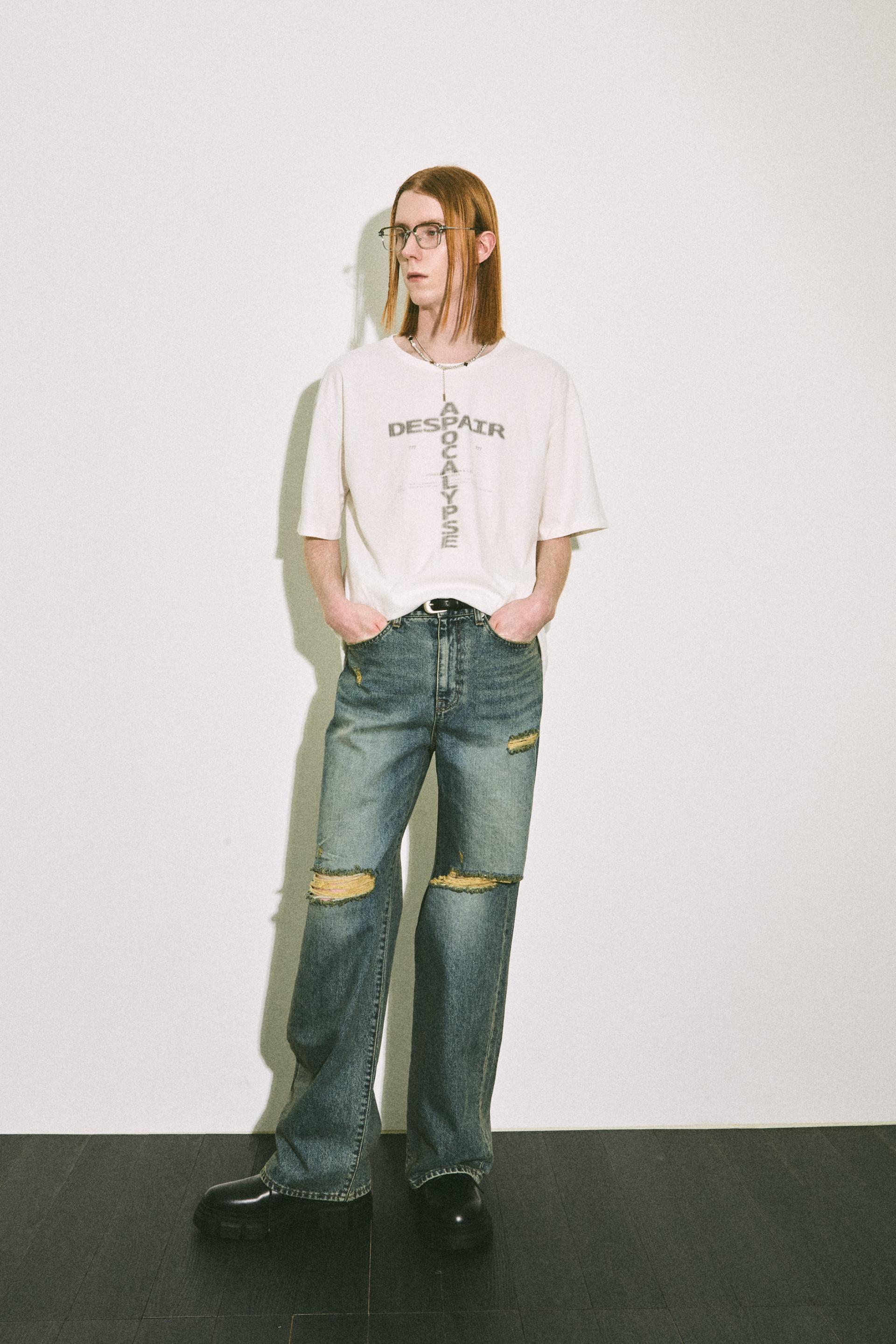 destroyed cut-up jeans vintage blue : LABEL ARCHIVE 라벨 아카이브