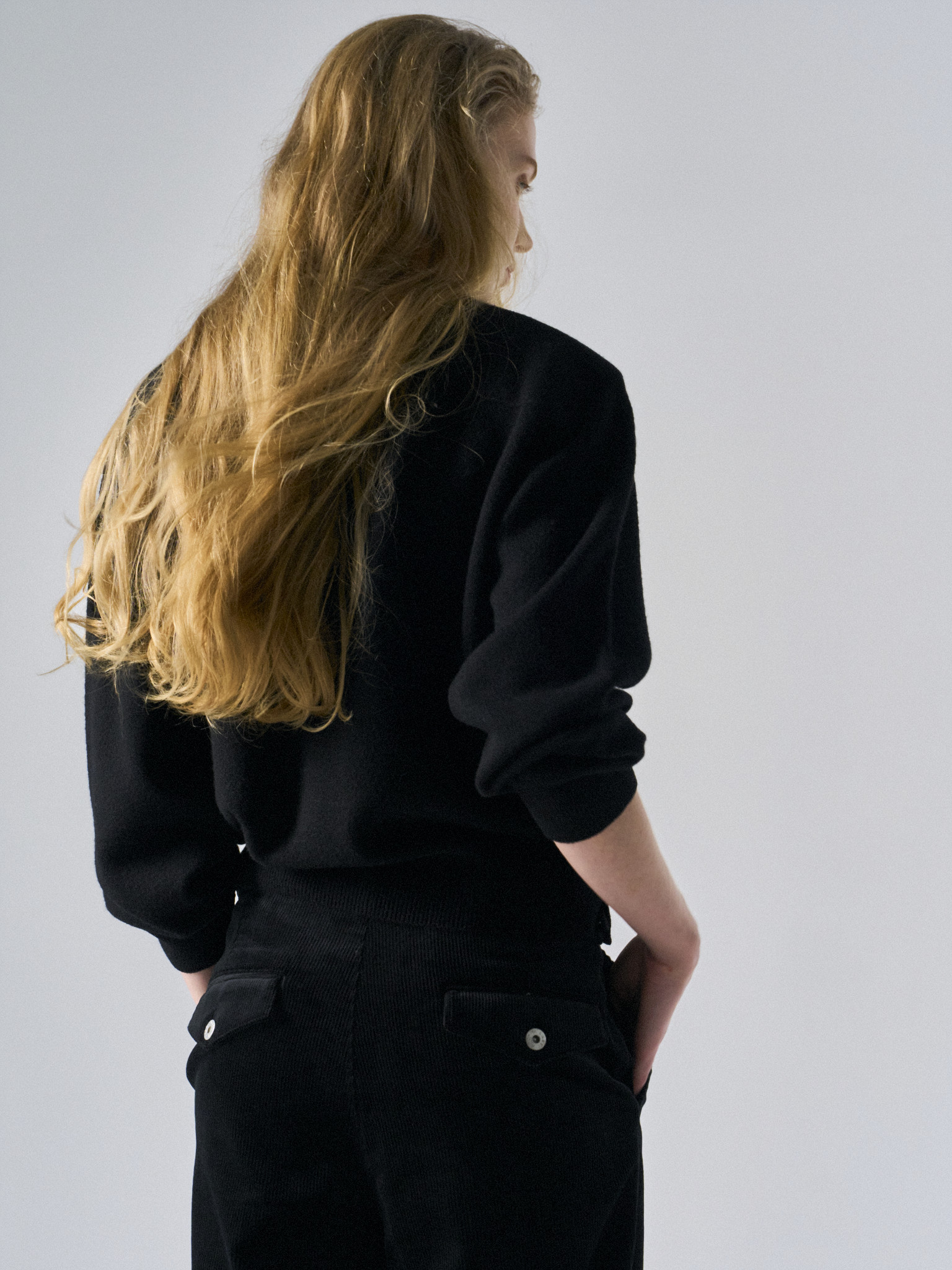 Bronte wide wale corduroy pants black