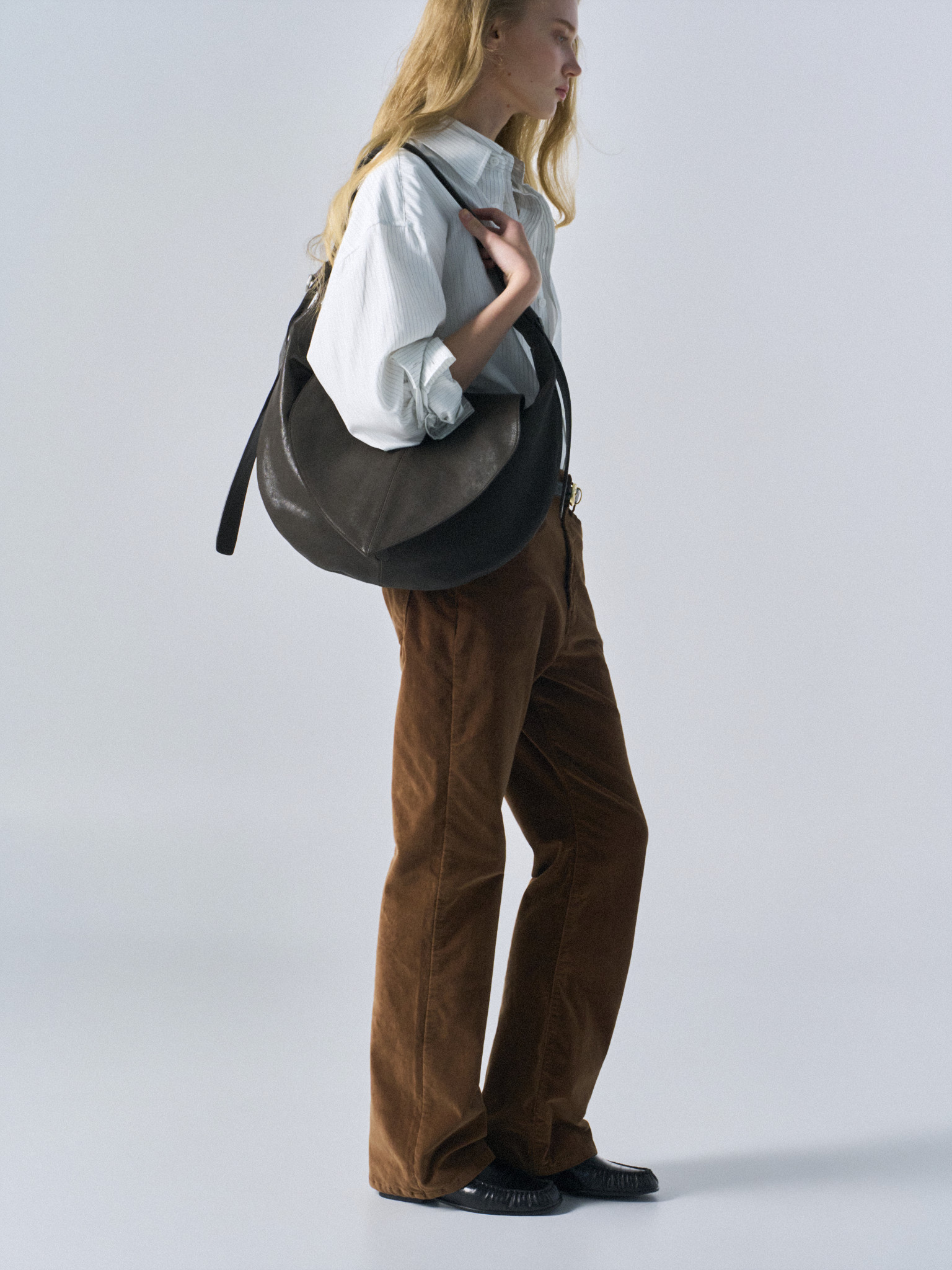Rodd washed velvet bootcut jeans rust