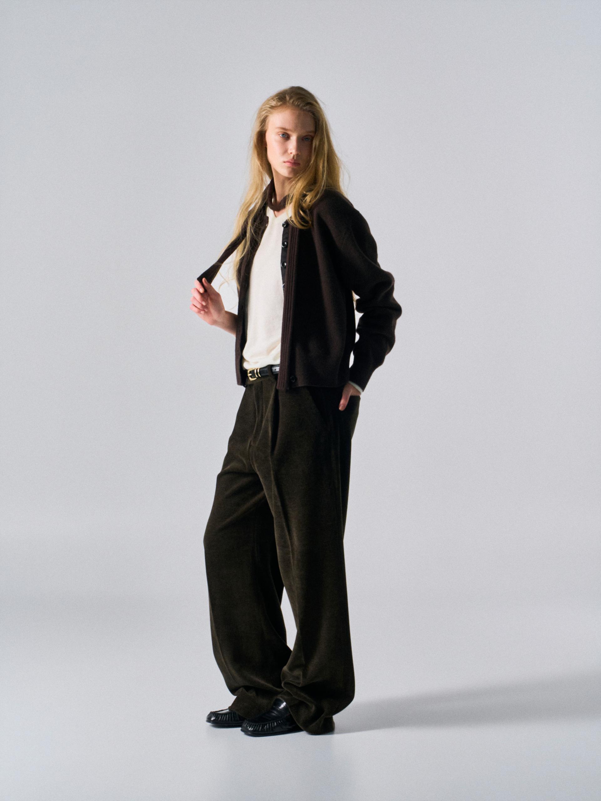 Orford pleat wide pants umber