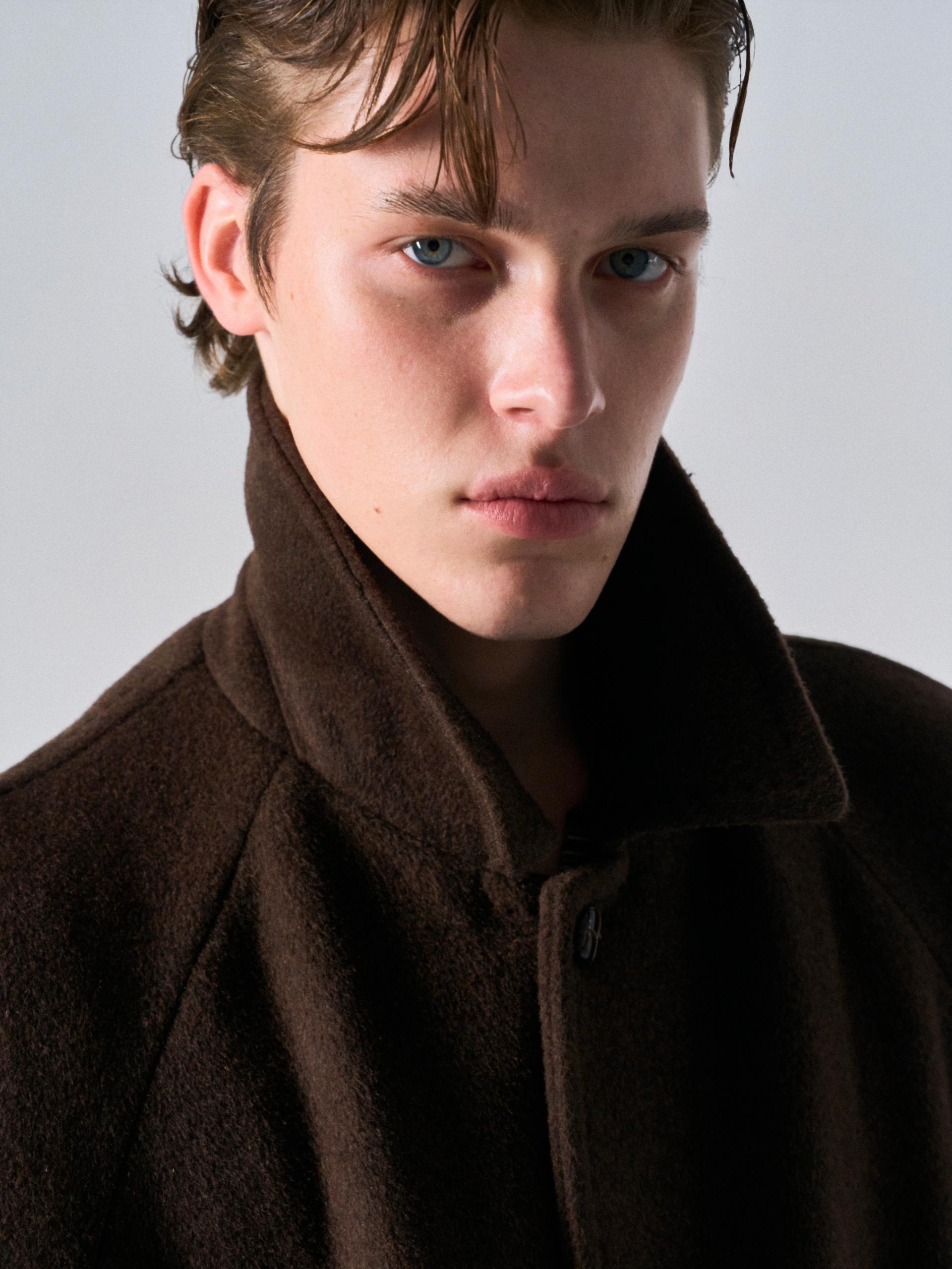 Lawton cashmere arch raglan coat cinnamon