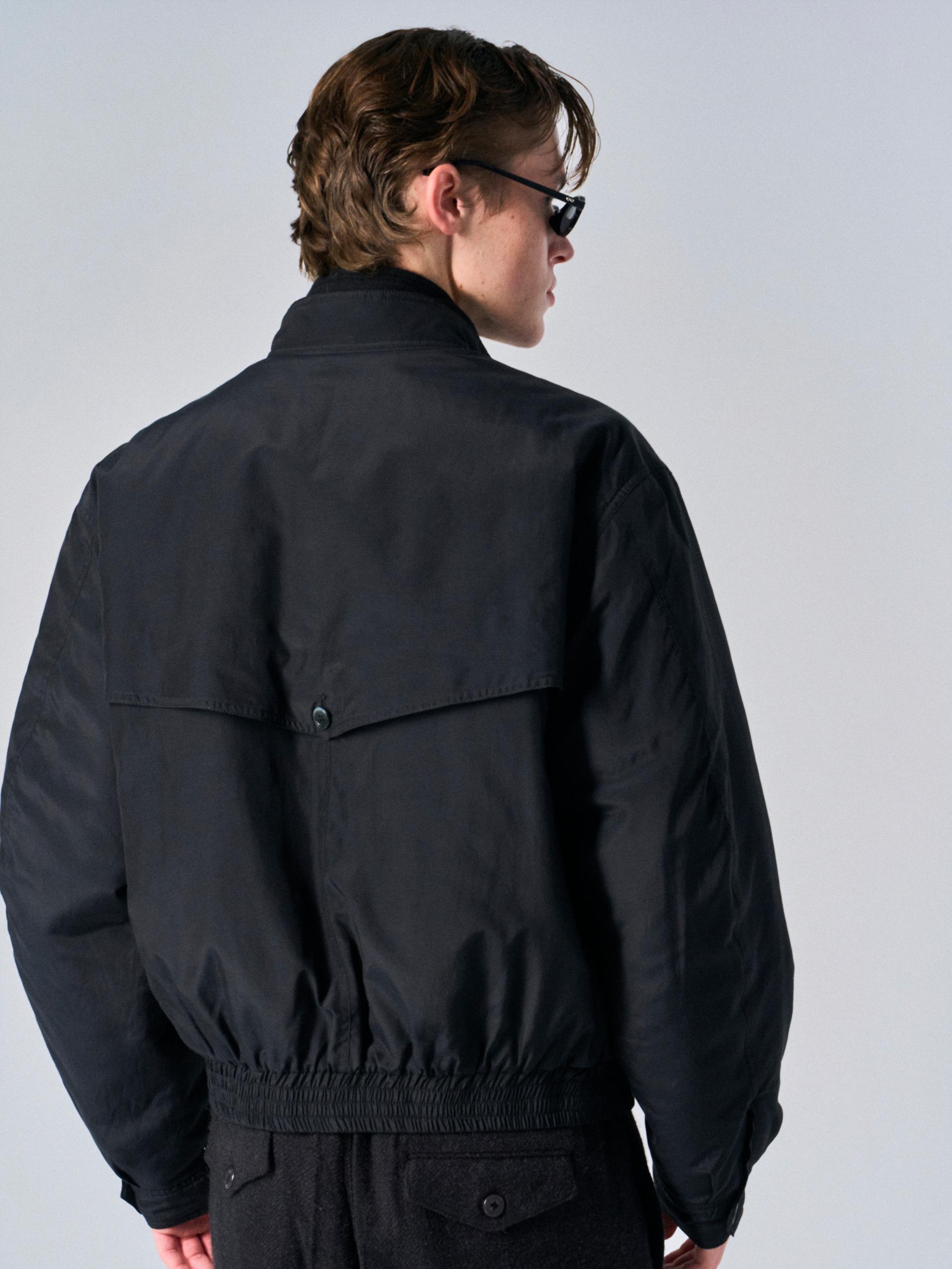 Cedric funnel-neck silk blouson black