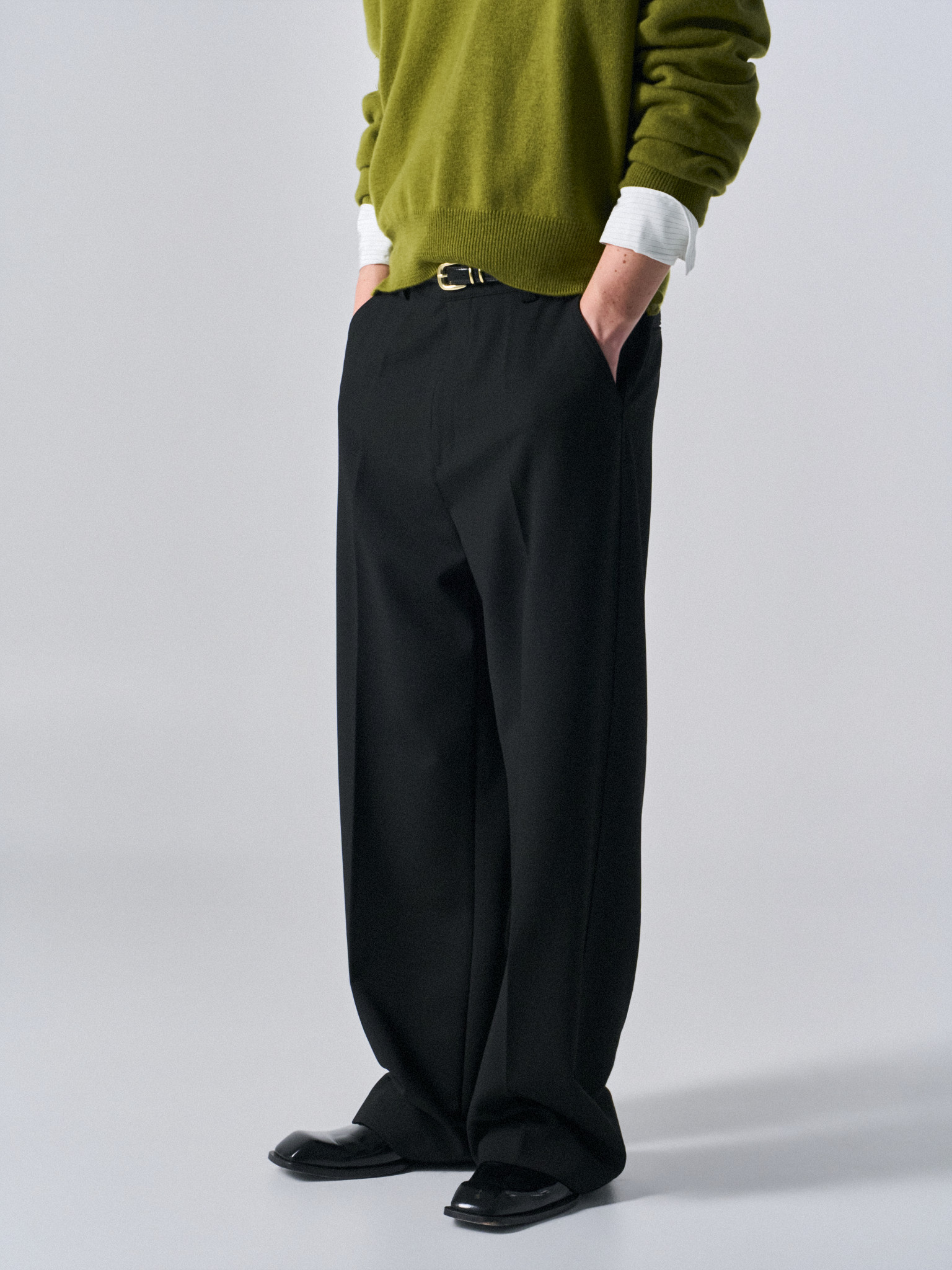 Layne LB wide fit pants matte black