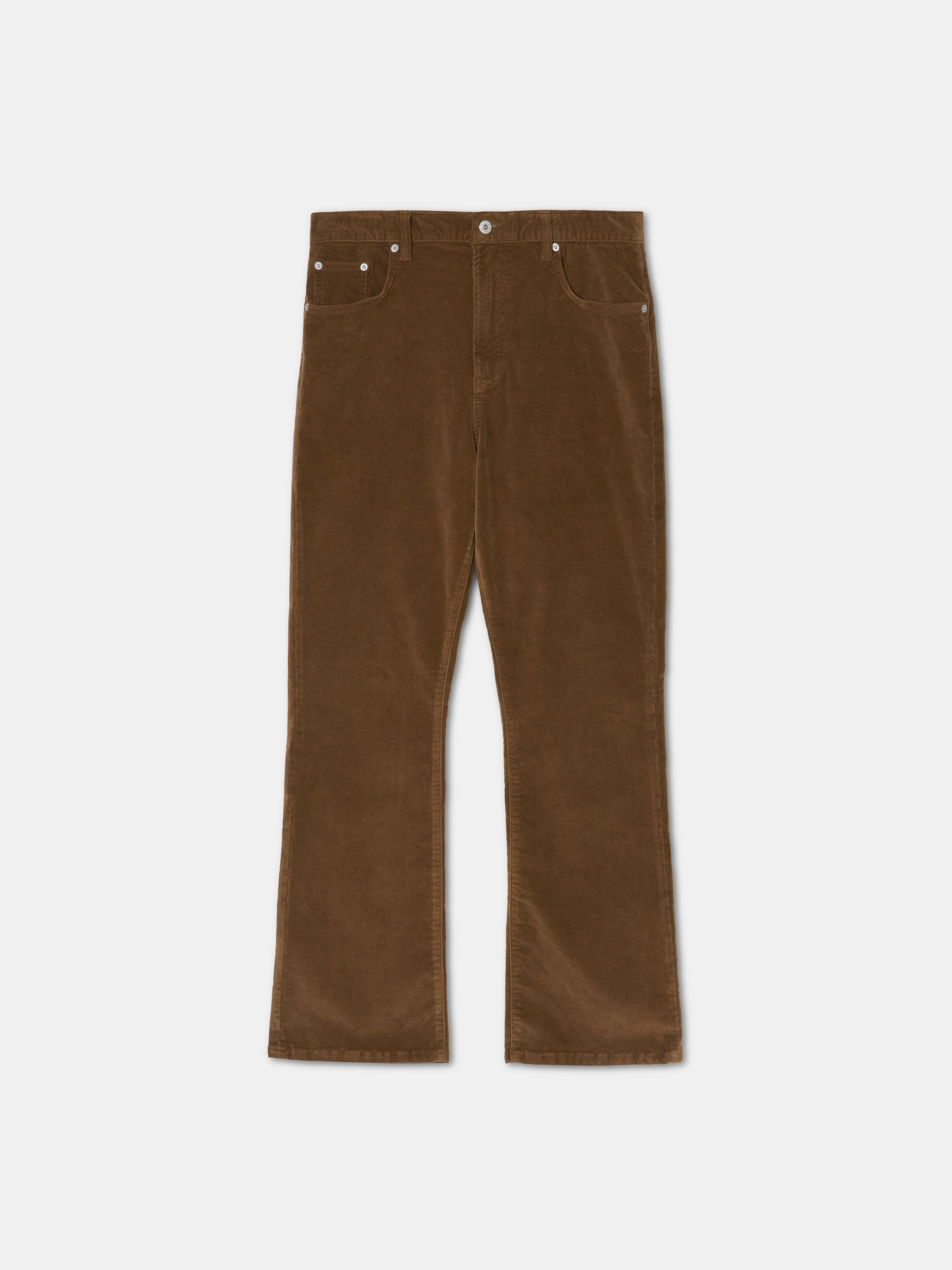 Rodd washed velvet bootcut jeans rust