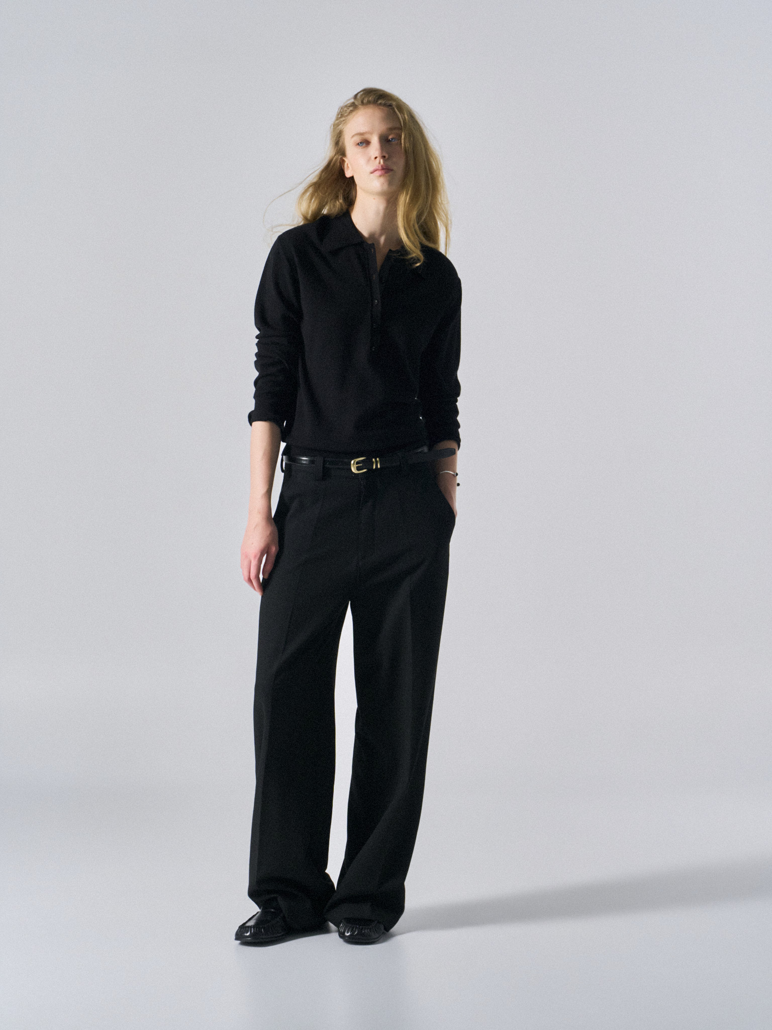Layne LB wide fit pants matte black