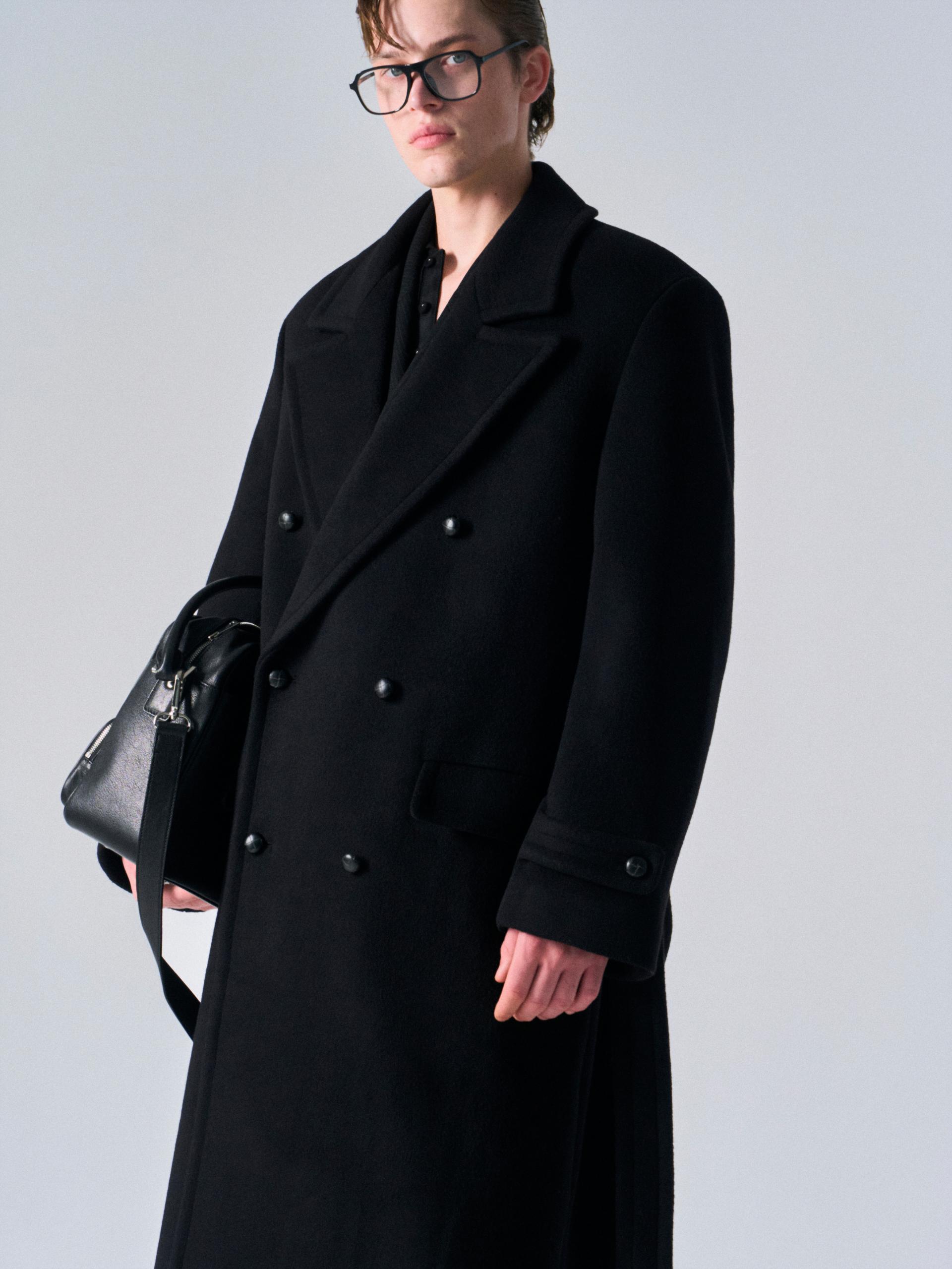 Corwin cashmere double-breasted coat black