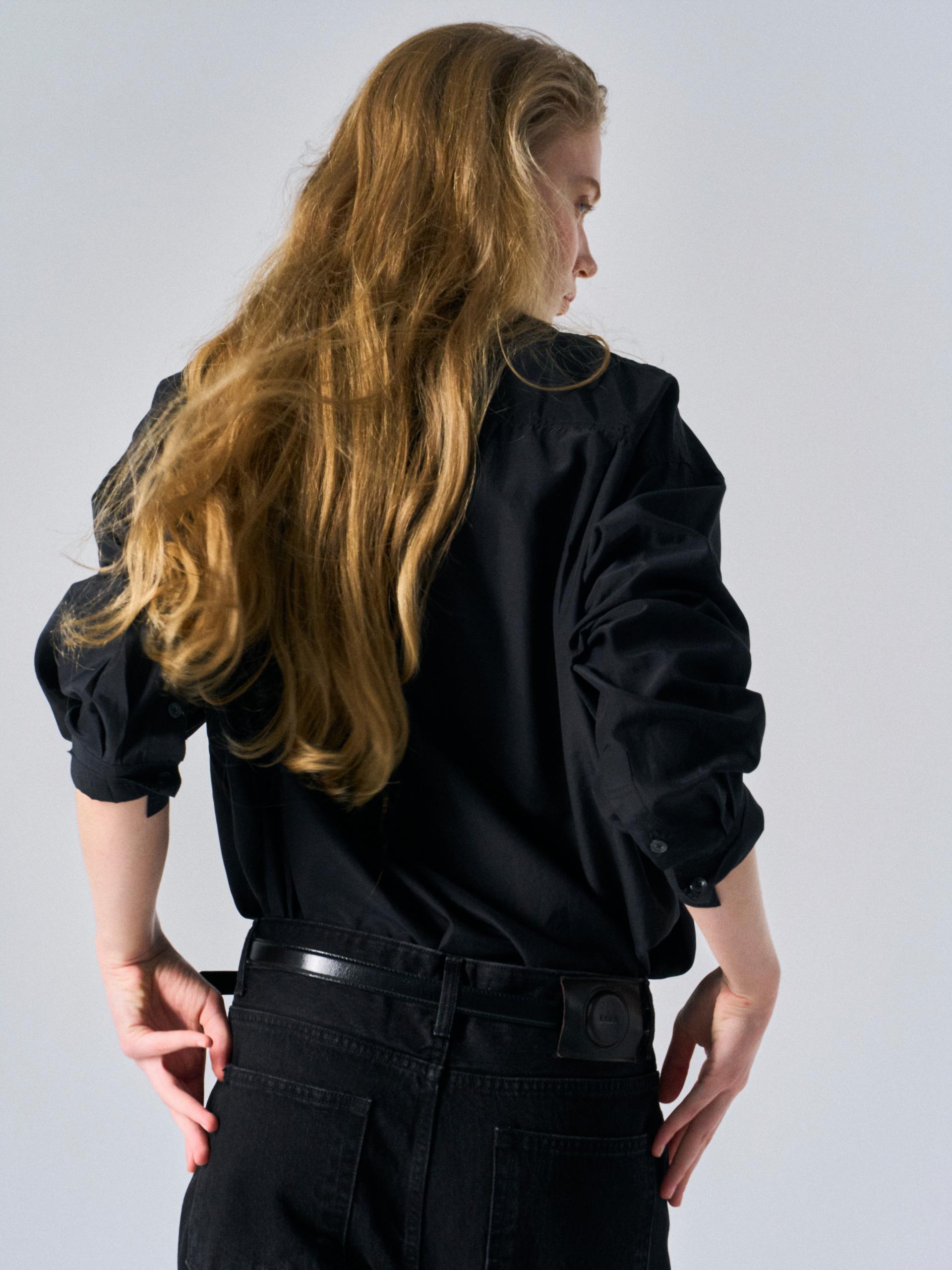Astor silk shirt black