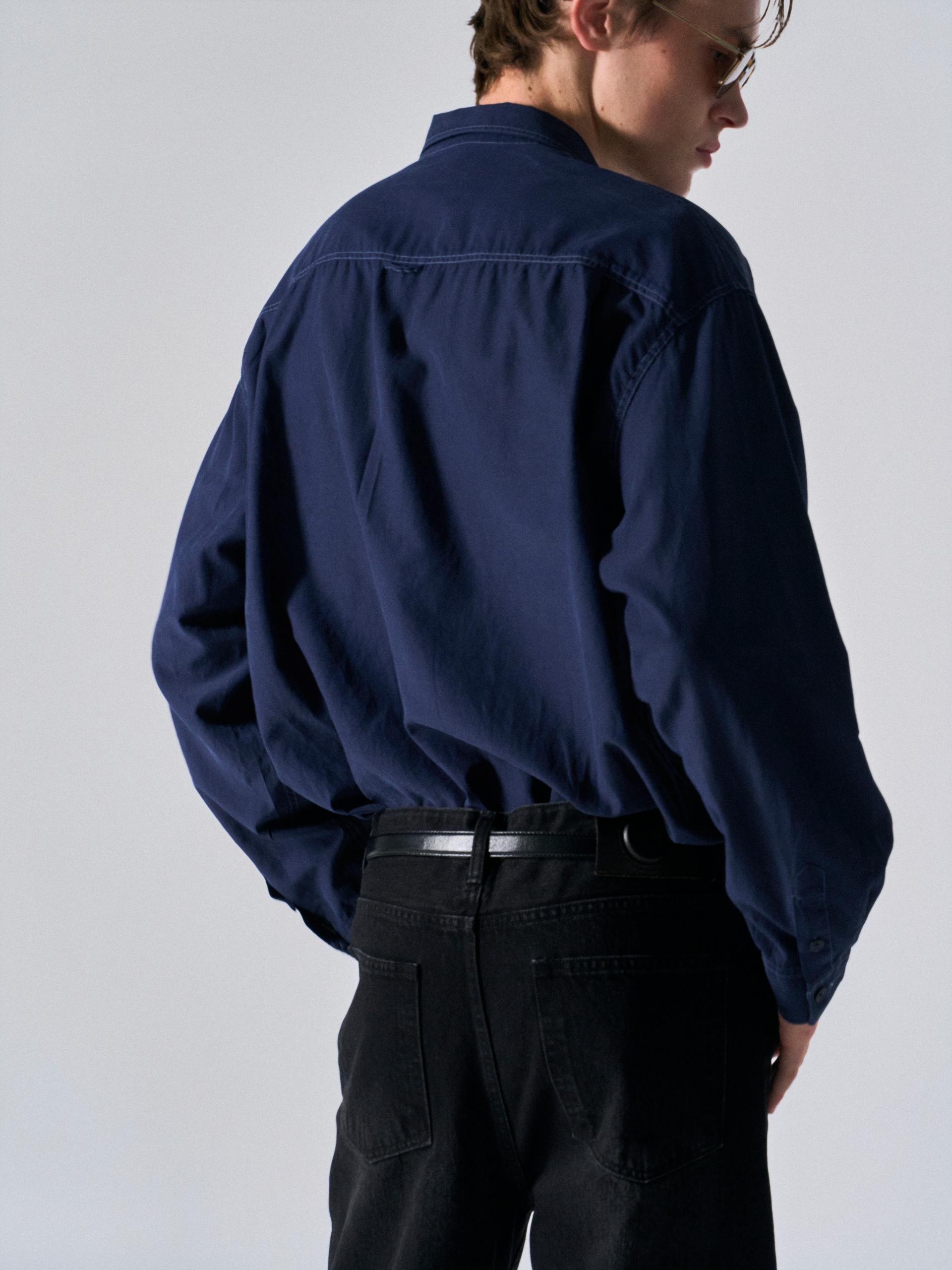 Astor silk shirt navy