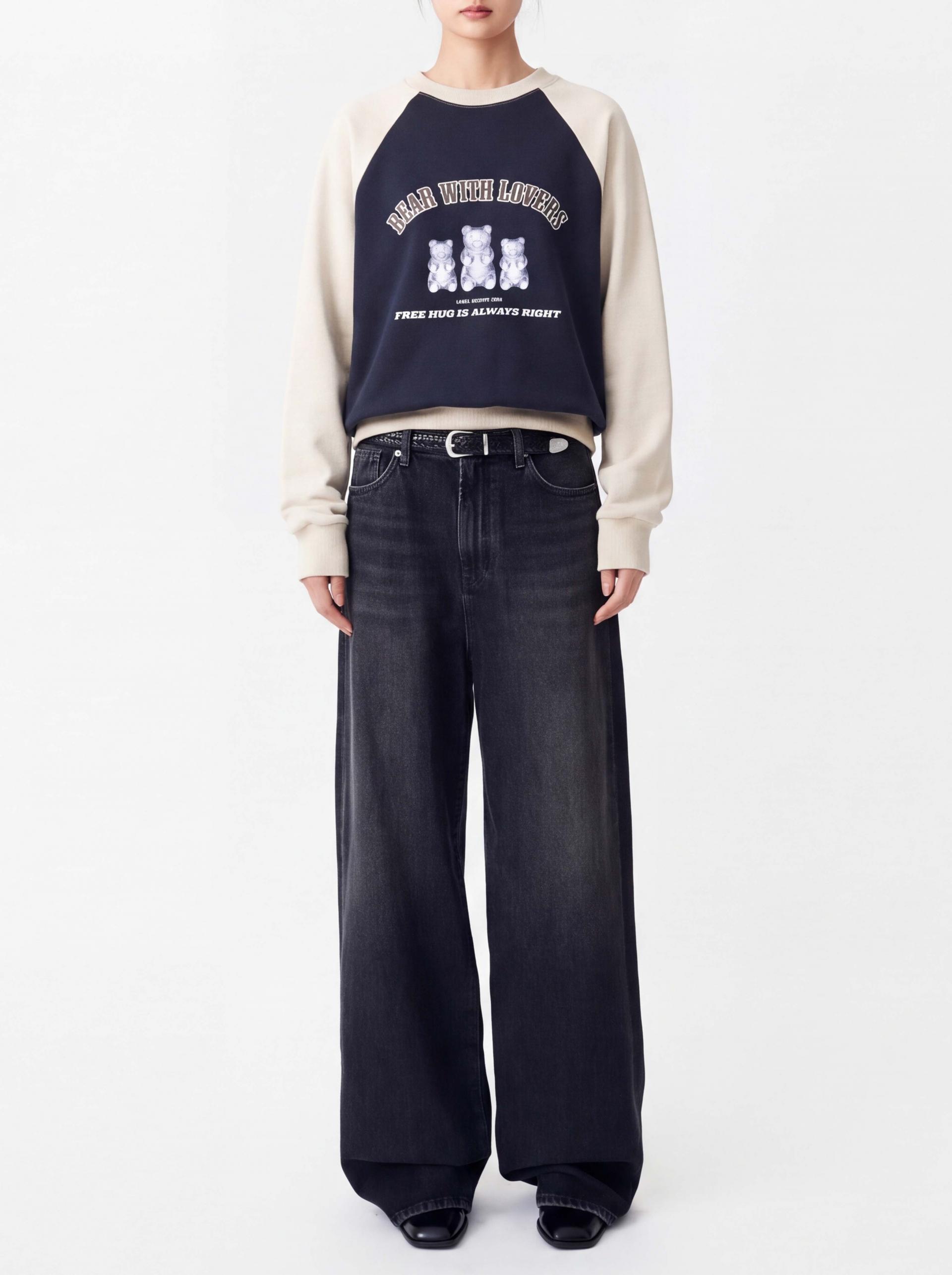 bear lover crew-neck sweatshirt ivory