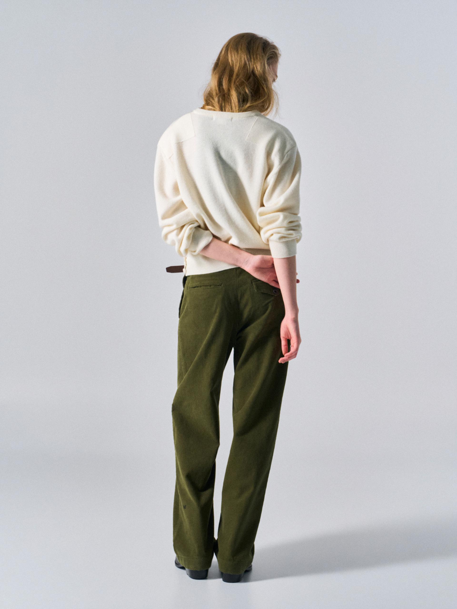 Welby washed cotton pants clover