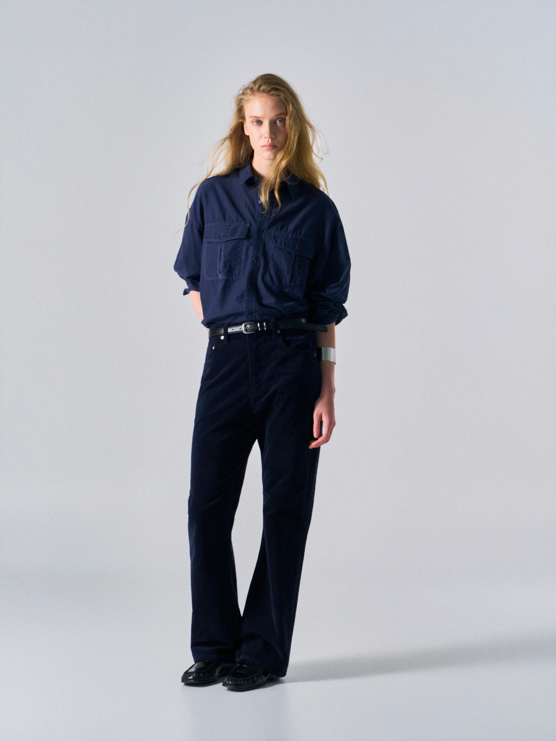 Astor silk shirt navy