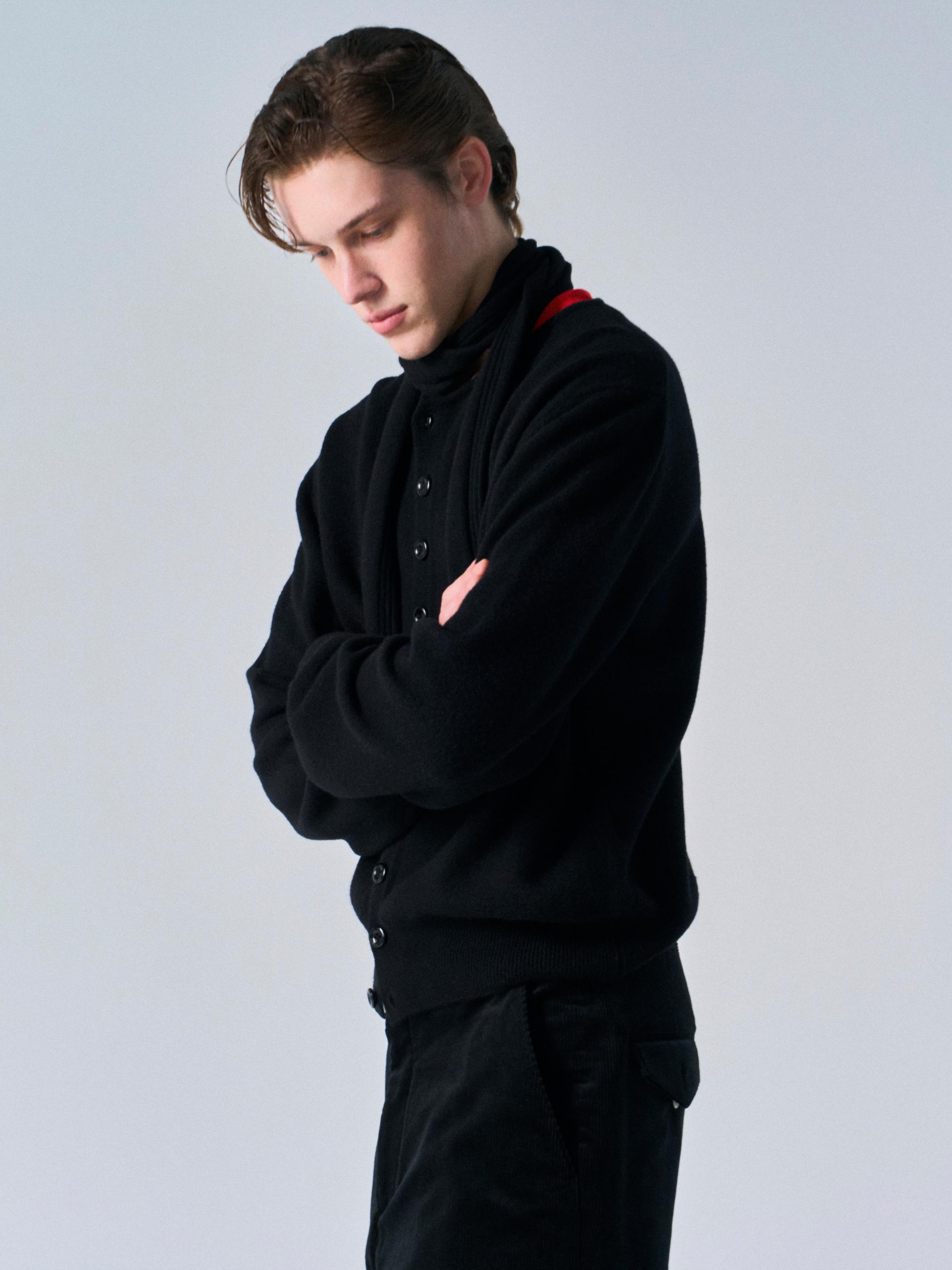Lou scarf cardigan black