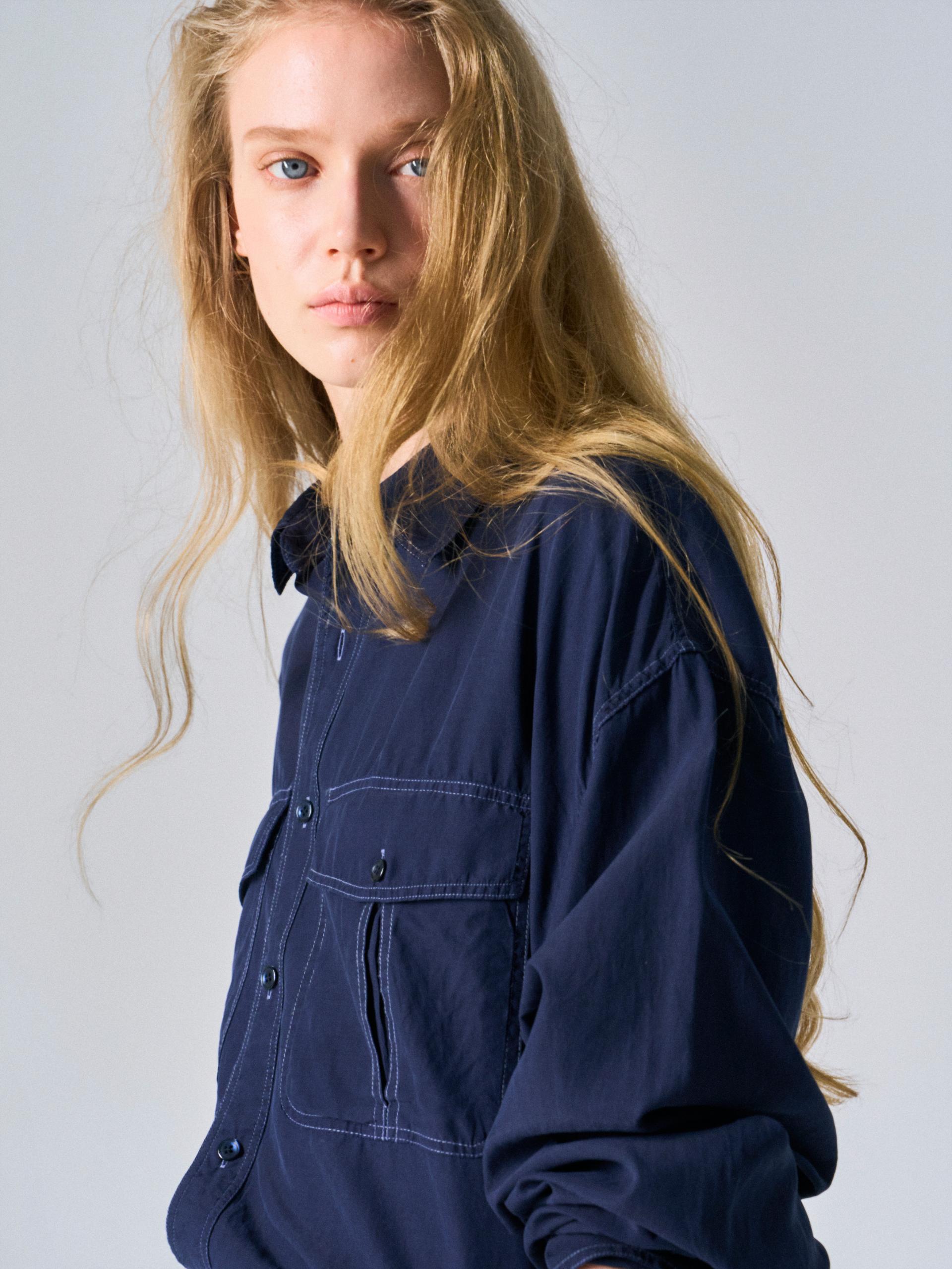Astor silk shirt navy